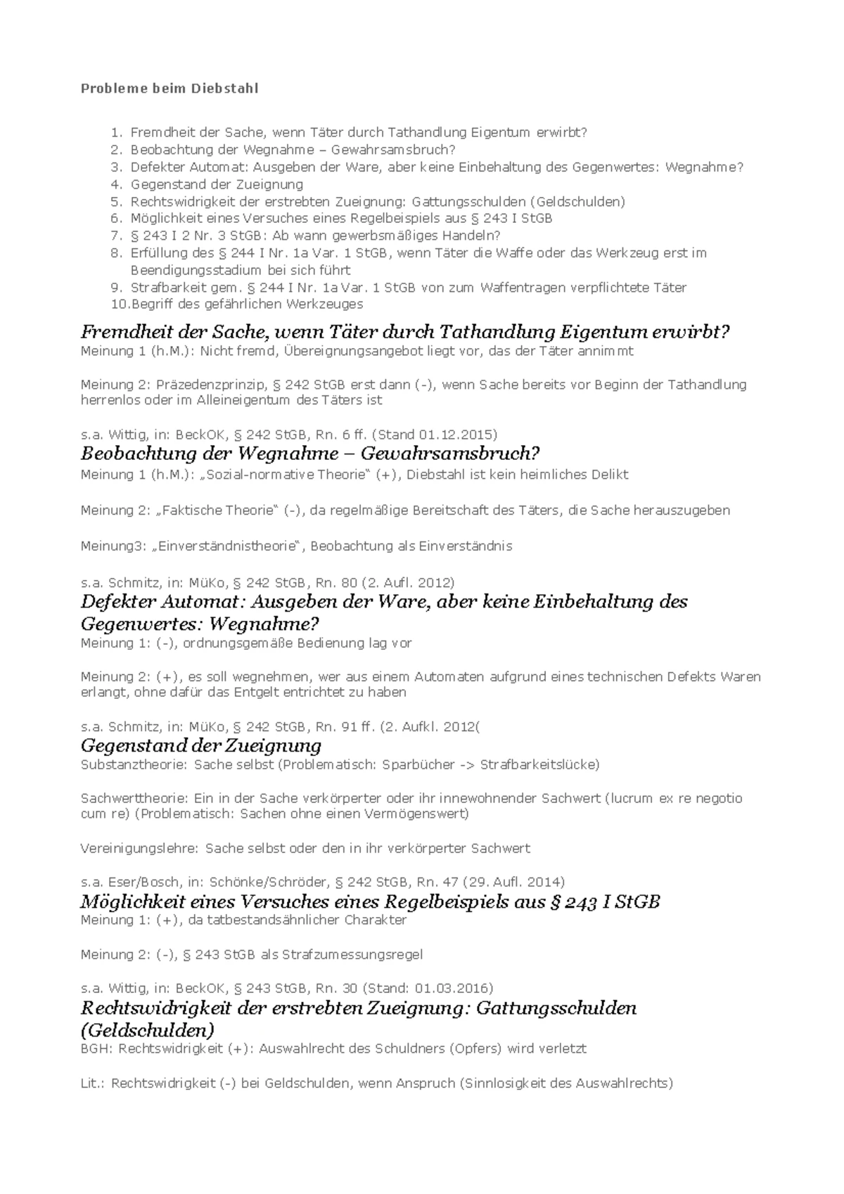 Schwerer Raub (§ 250) - Prüfungsschema und ausführliches Skript - § 250 ...