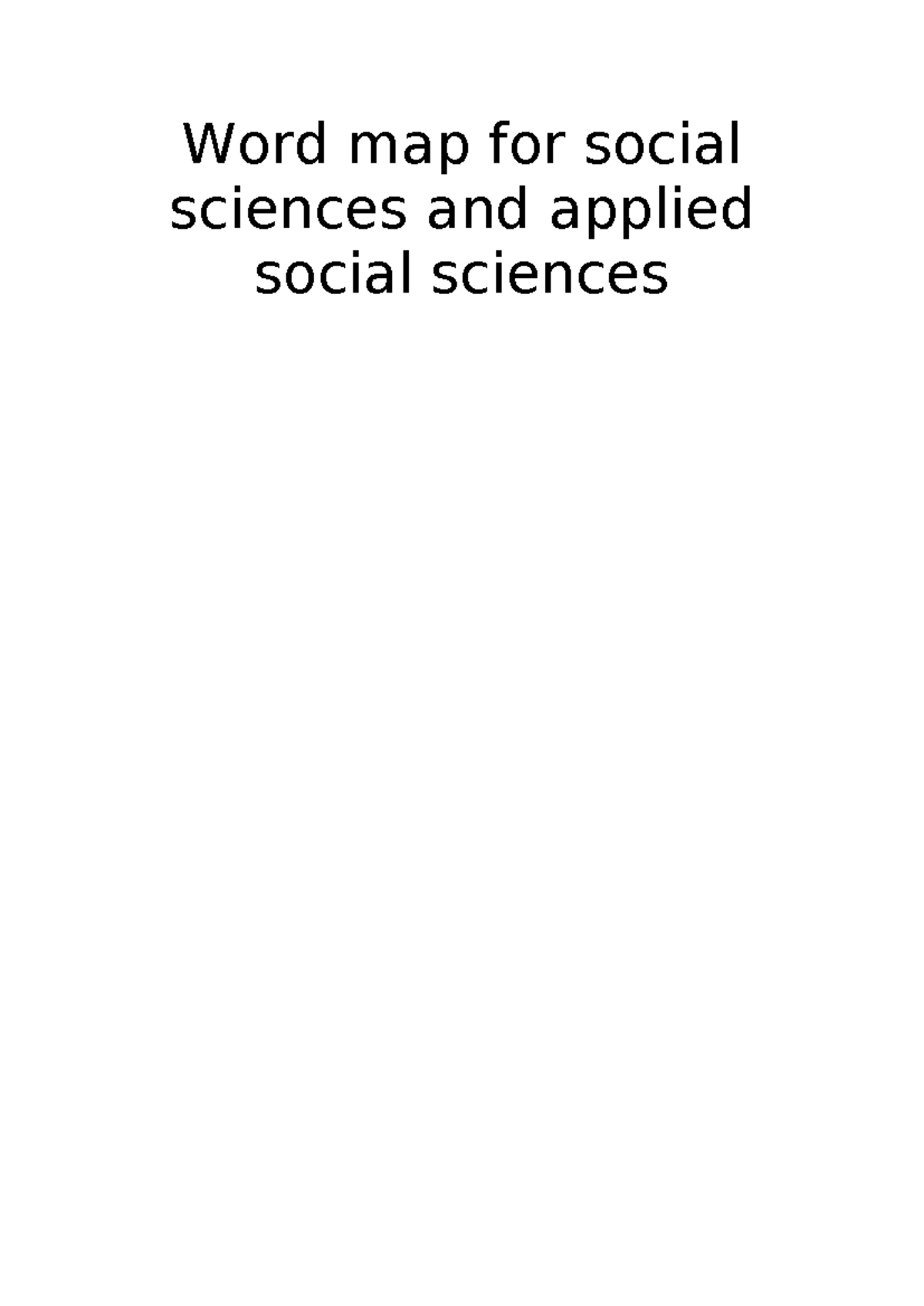 Diass - Word Map for Social Sciences and Applied Sciences - Studocu