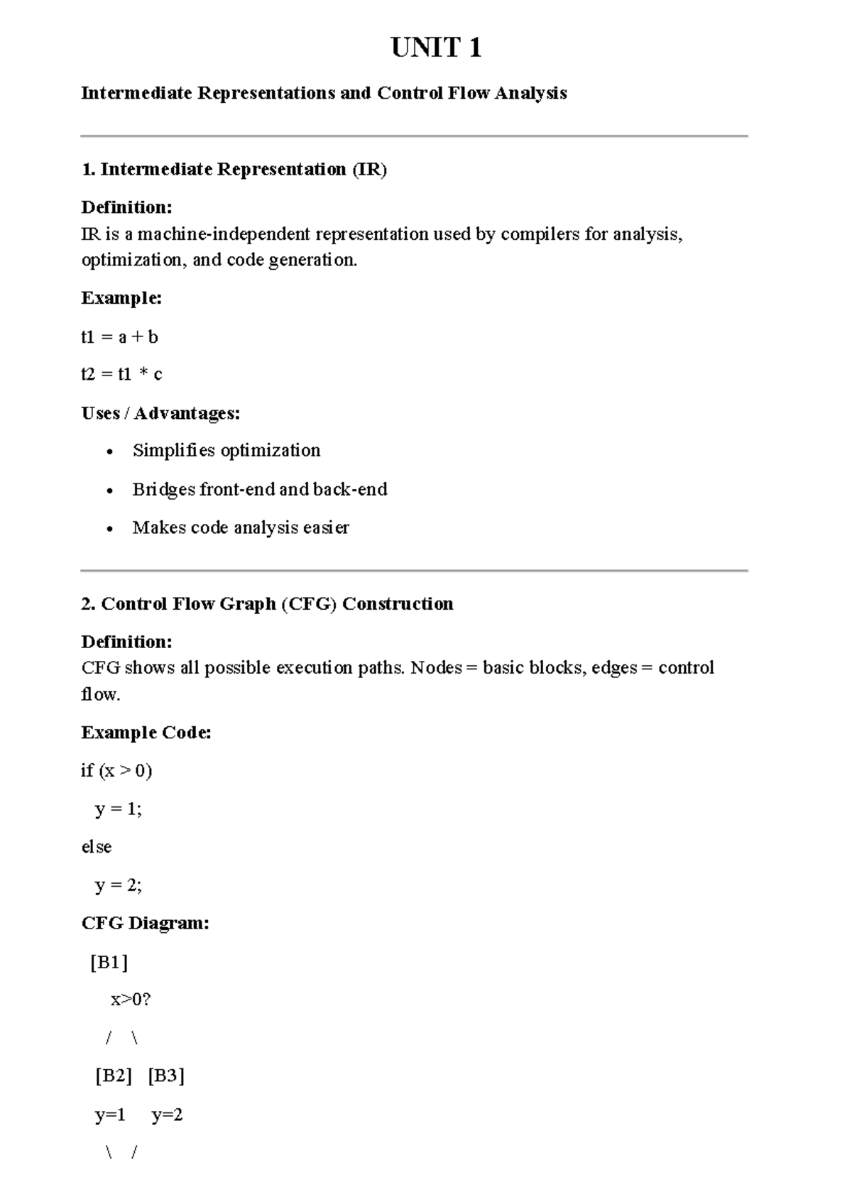 ACD Notes - Algorithm: Intermediate Representations & Control Flow ...