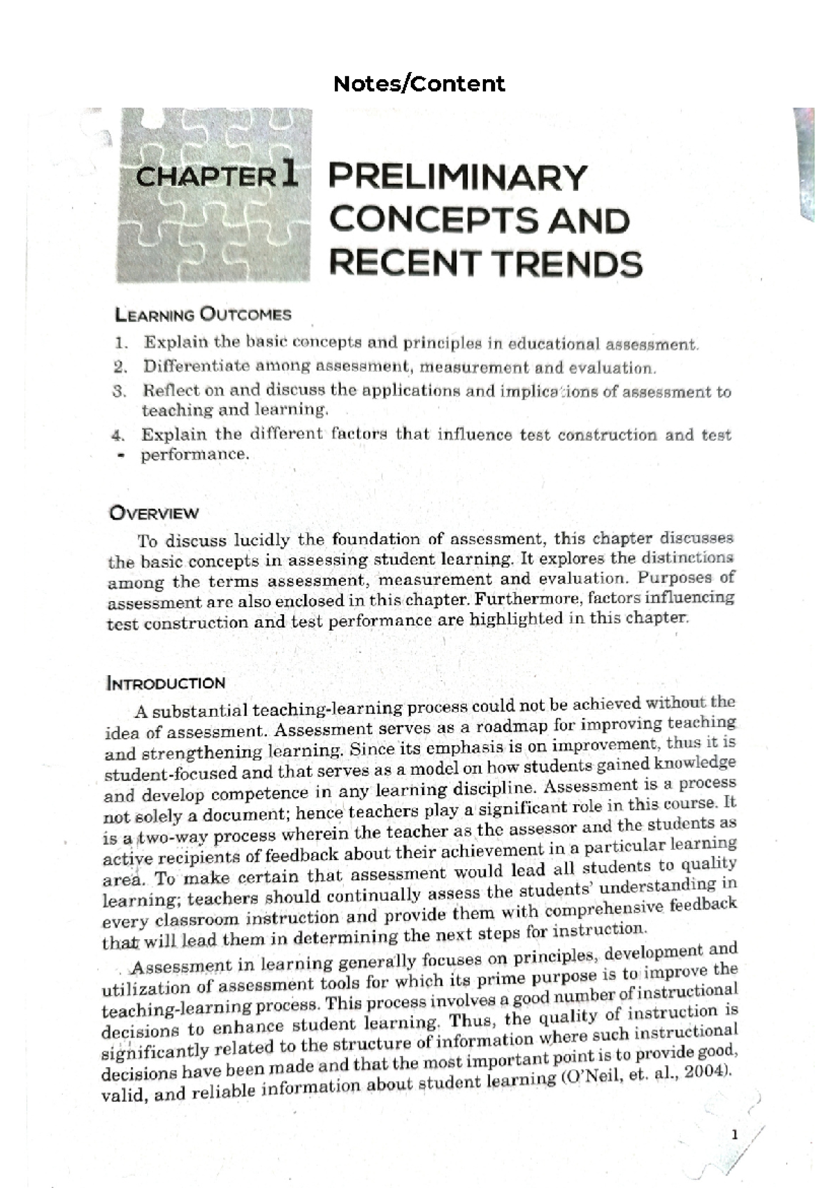 ASL-201 - Chapter 1: Concepts and Trends in Educational Assessment ...