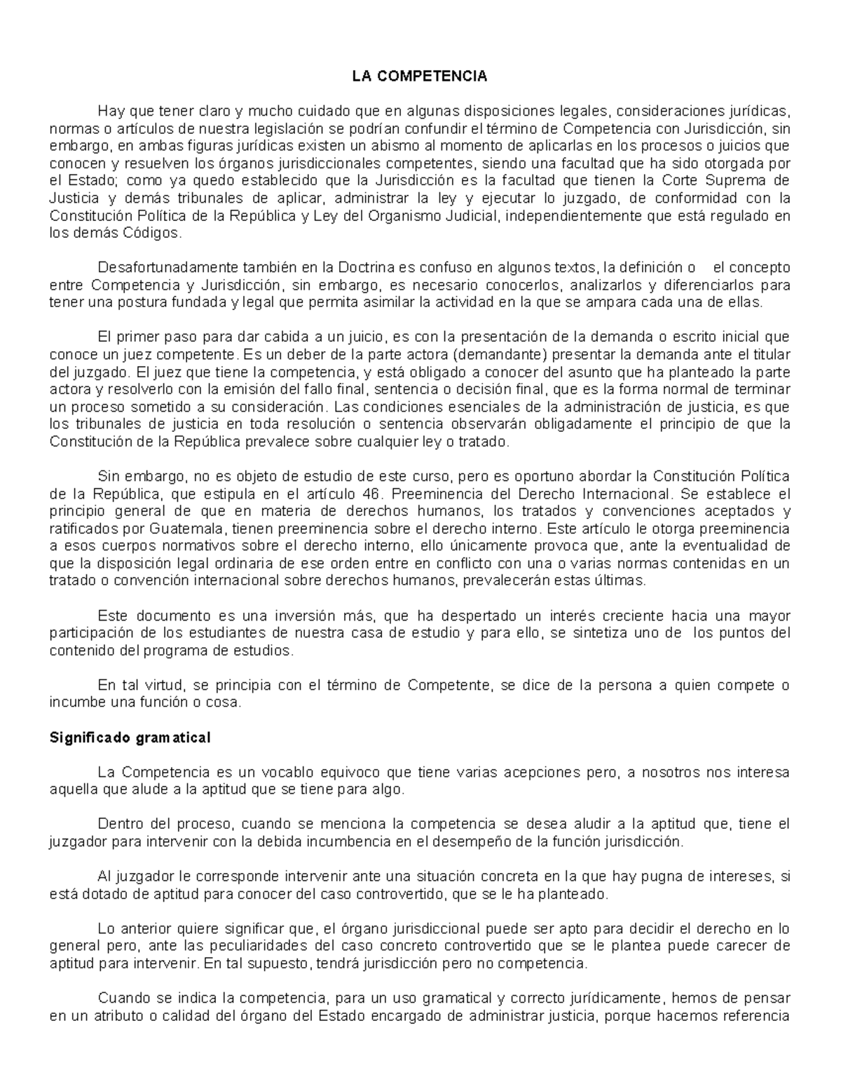 LA COMPETENCIA: Diferencias entre Jurisdicción y Competencia 2026 - Studocu