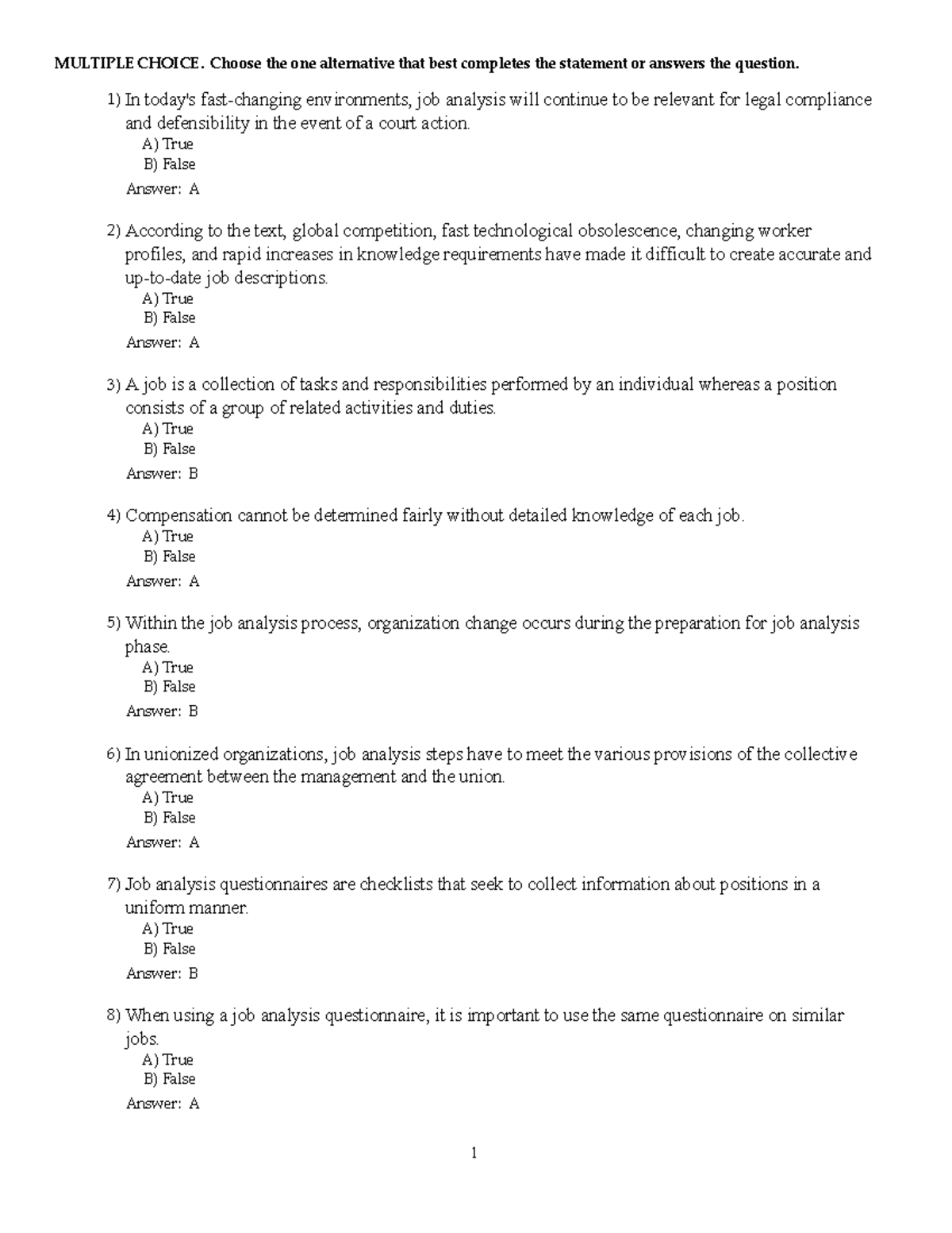Exam 2019, questions and answers - MULTIPLE CHOICE. Choose the one ...