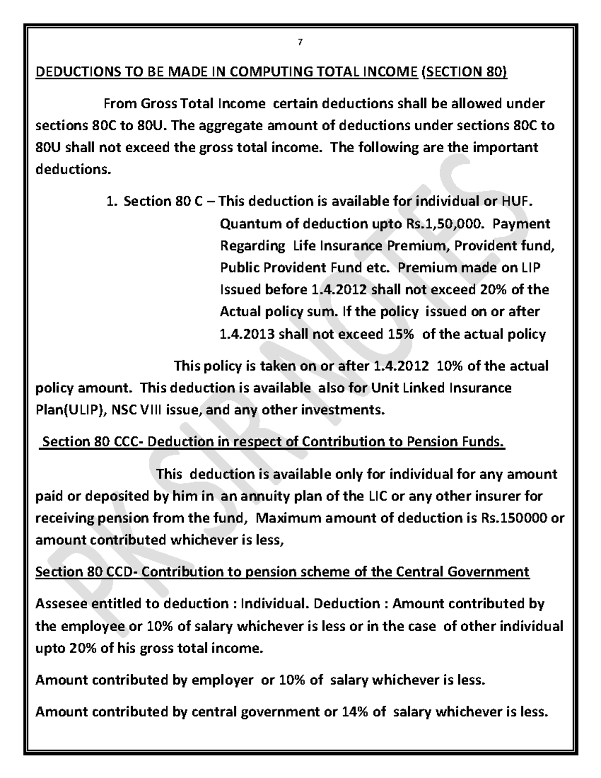 7 Key Deductions Under Section 80 for Total Income Calculation - Studocu