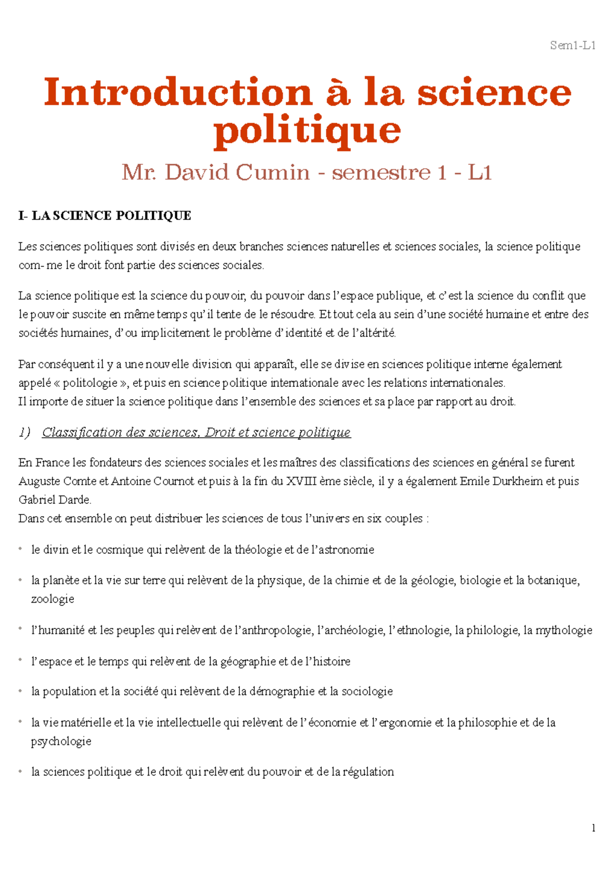 Introduction à la science politique: Concepts et Théories - Studocu