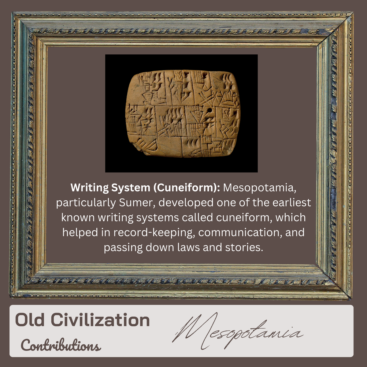 Old Civilization - Asian Studies - Old Civilization Mesopotamia Writing ...