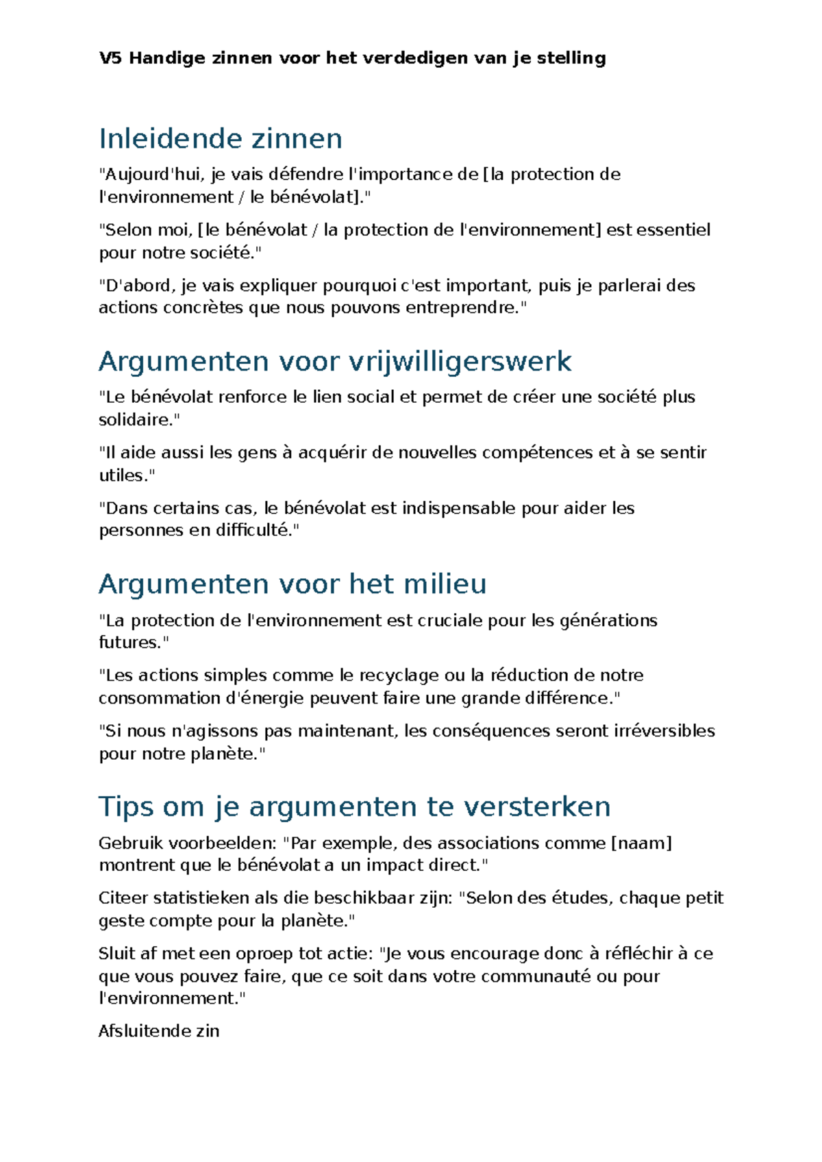 V5 Handige Zinnen voor het Verdedigen van Stellingen in Debatten ...