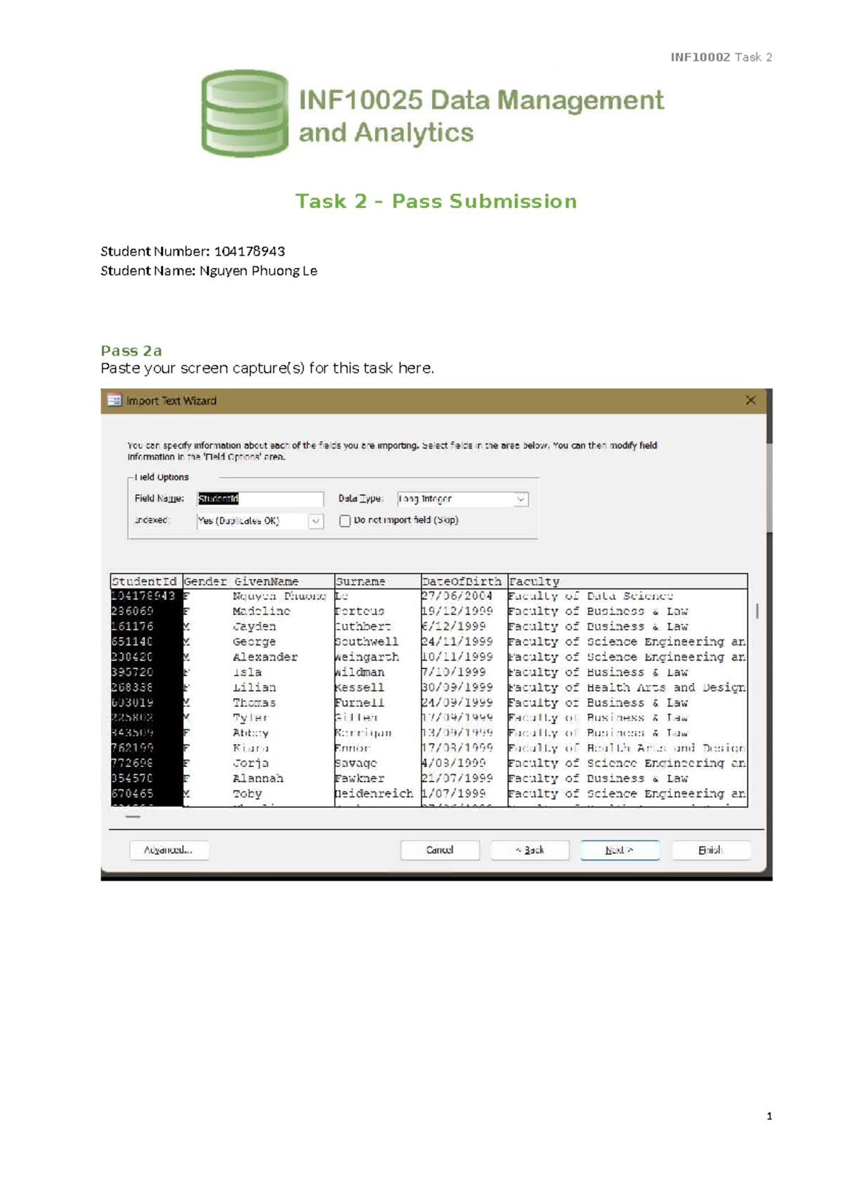 T02P-104178943 - Task 2 Pass Submission and CSV File Handling - Studocu