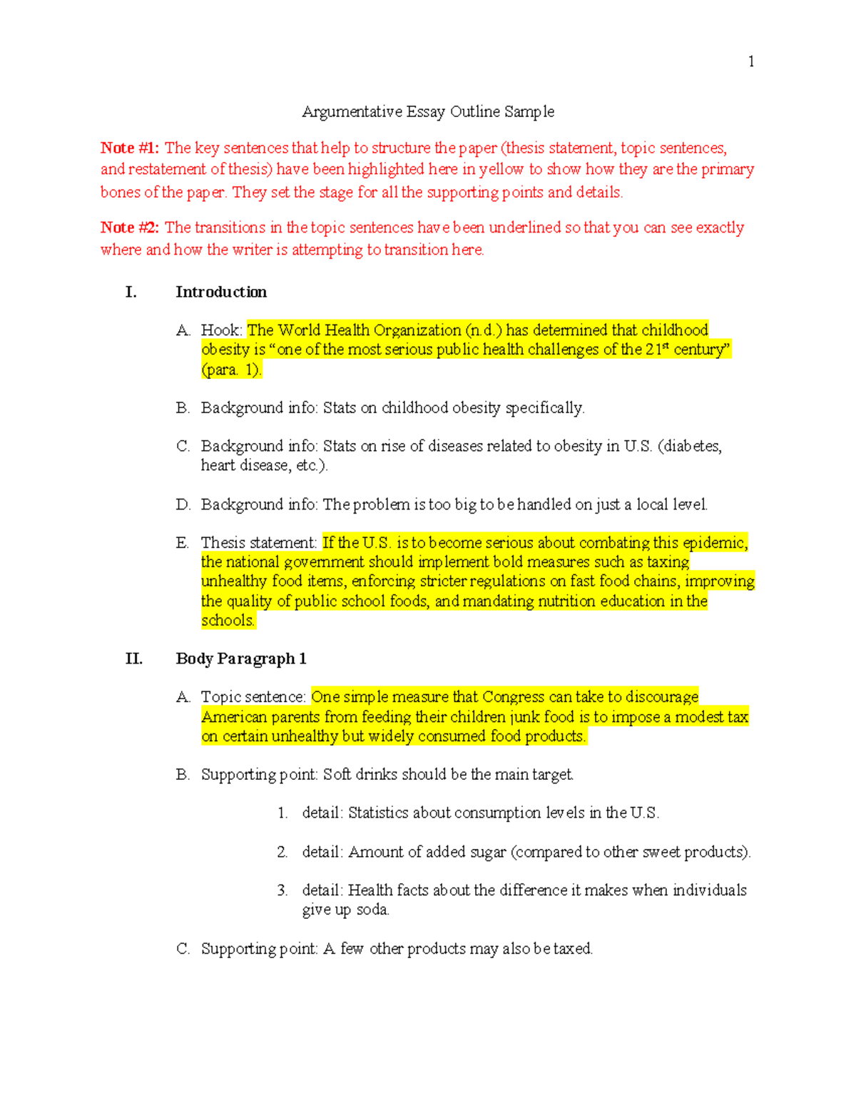 ENGL+140+Argumentative+Essay+Outline+Sample - Studocu