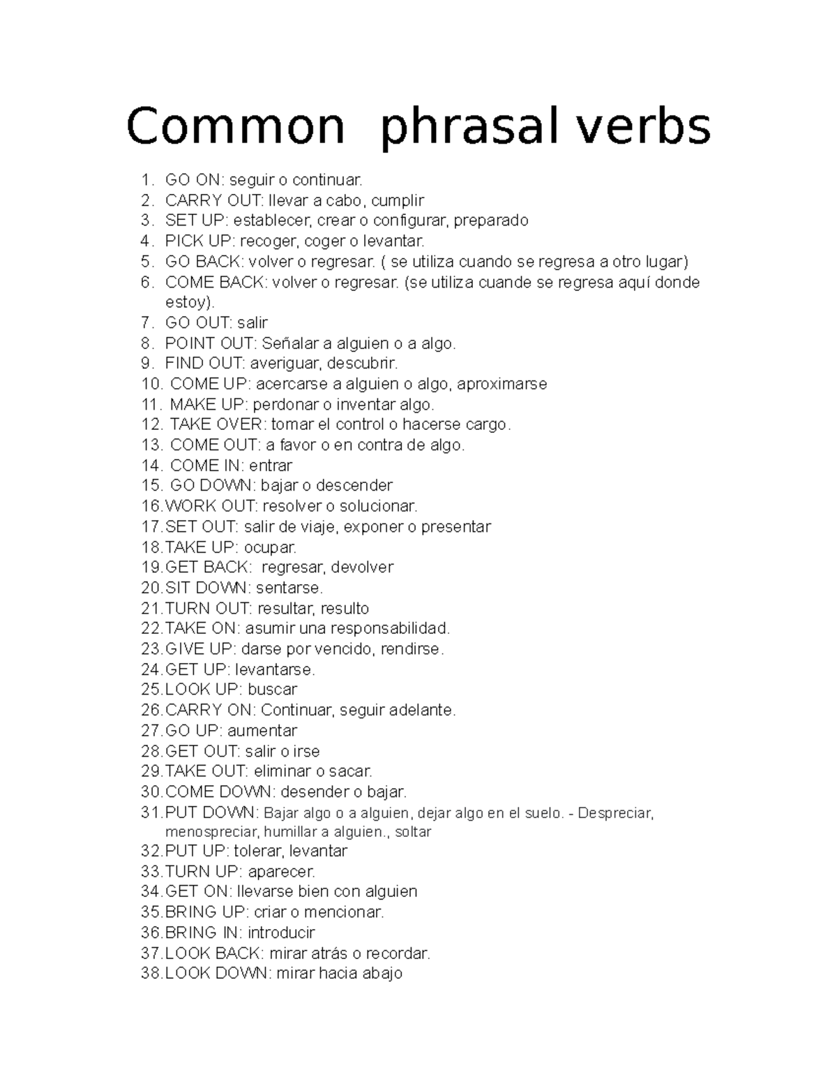 Common Phrasal Verbs: Essential Guide for ESL Students - Studocu