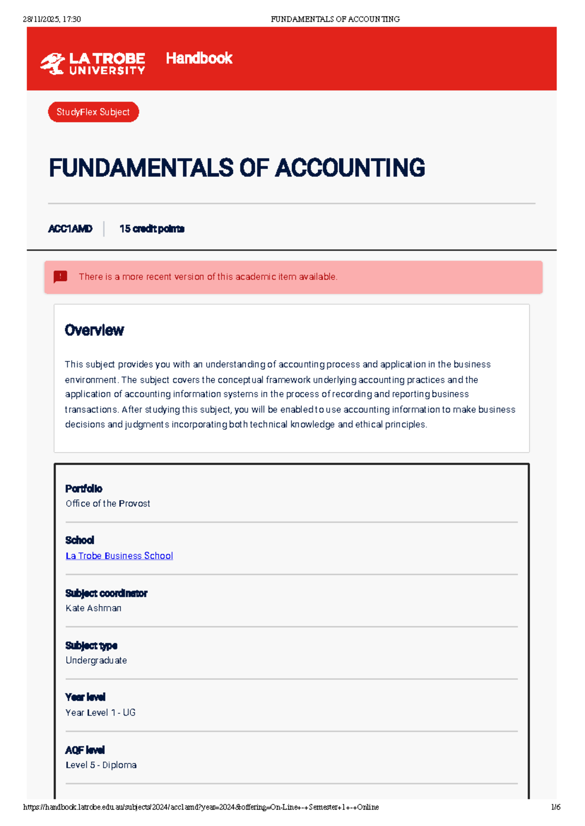 17:30 FUNDAMENTALS OF ACCOUNTING Study Guide for Semester 1 - Studocu