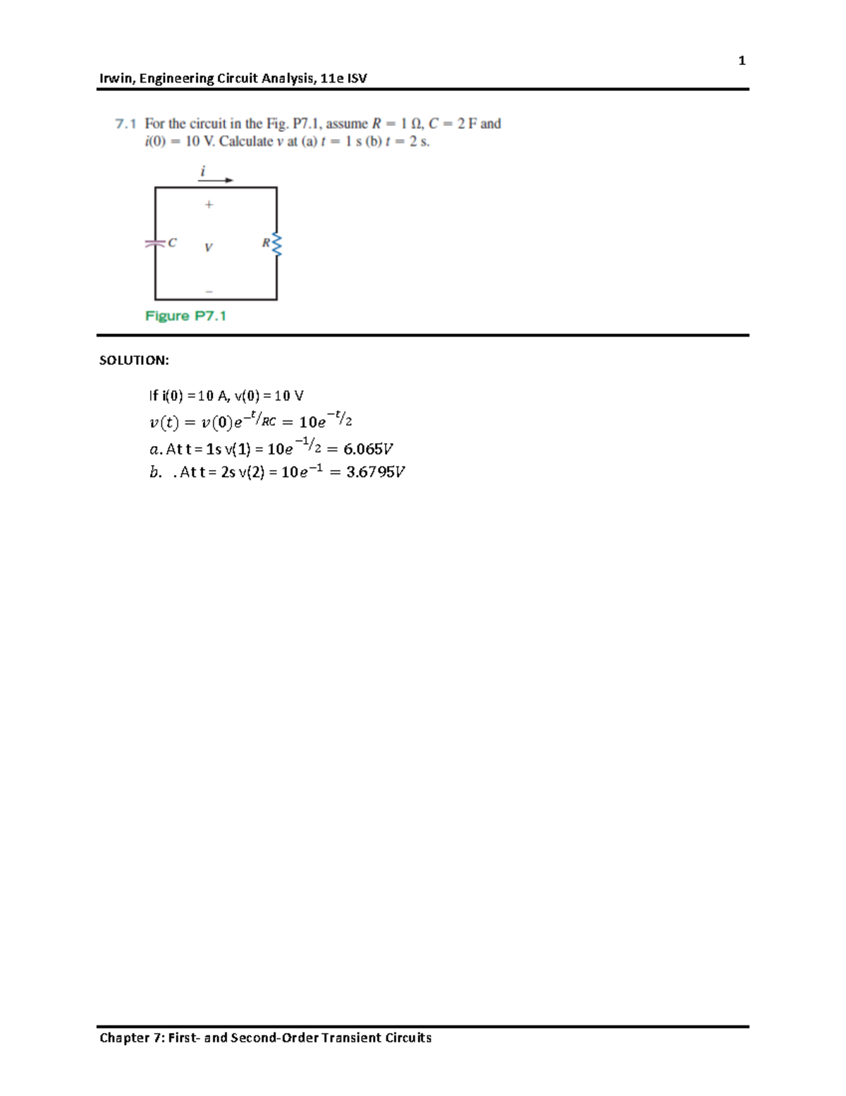 Ch07 - 회로이론: Engineering Circuit Analysis Solutions - Studocu