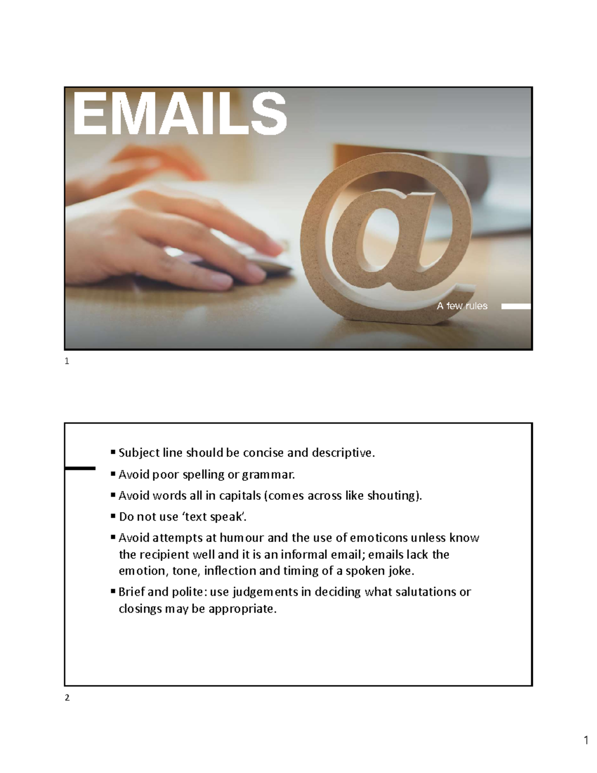 Emails: Guidelines for Formal and Informal Language Usage - Studocu