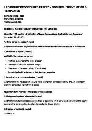 Paper 1 - Court Procedures - Studocu