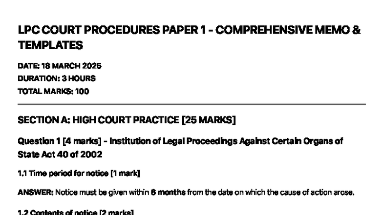LPC Court Procedures Paper 1 - Comprehensive Memo - LPC COURT ...