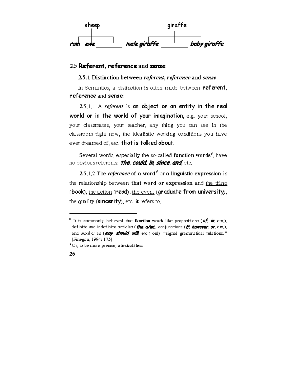Referece Referent Sense - 26 sheep giraffe 2. 5 Referent, reference and ...