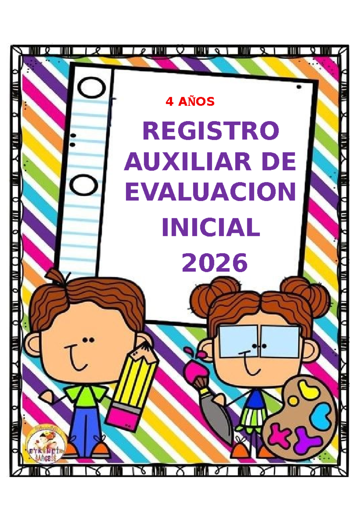 Registro Auxiliar de Evaluación Inicial 4 Años - 2026 - Document Preview