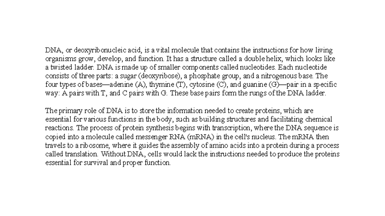 Week 2 Lab: Understanding DNA Structure & Function - Nursing - Studocu