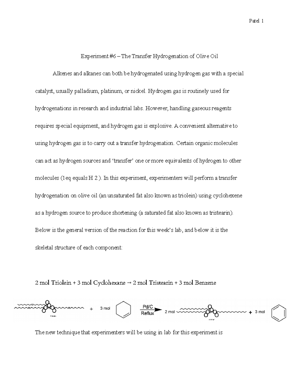 Pre Lab 6 - Complete Pre Lab of CHEM 2211 including introduction, table ...
