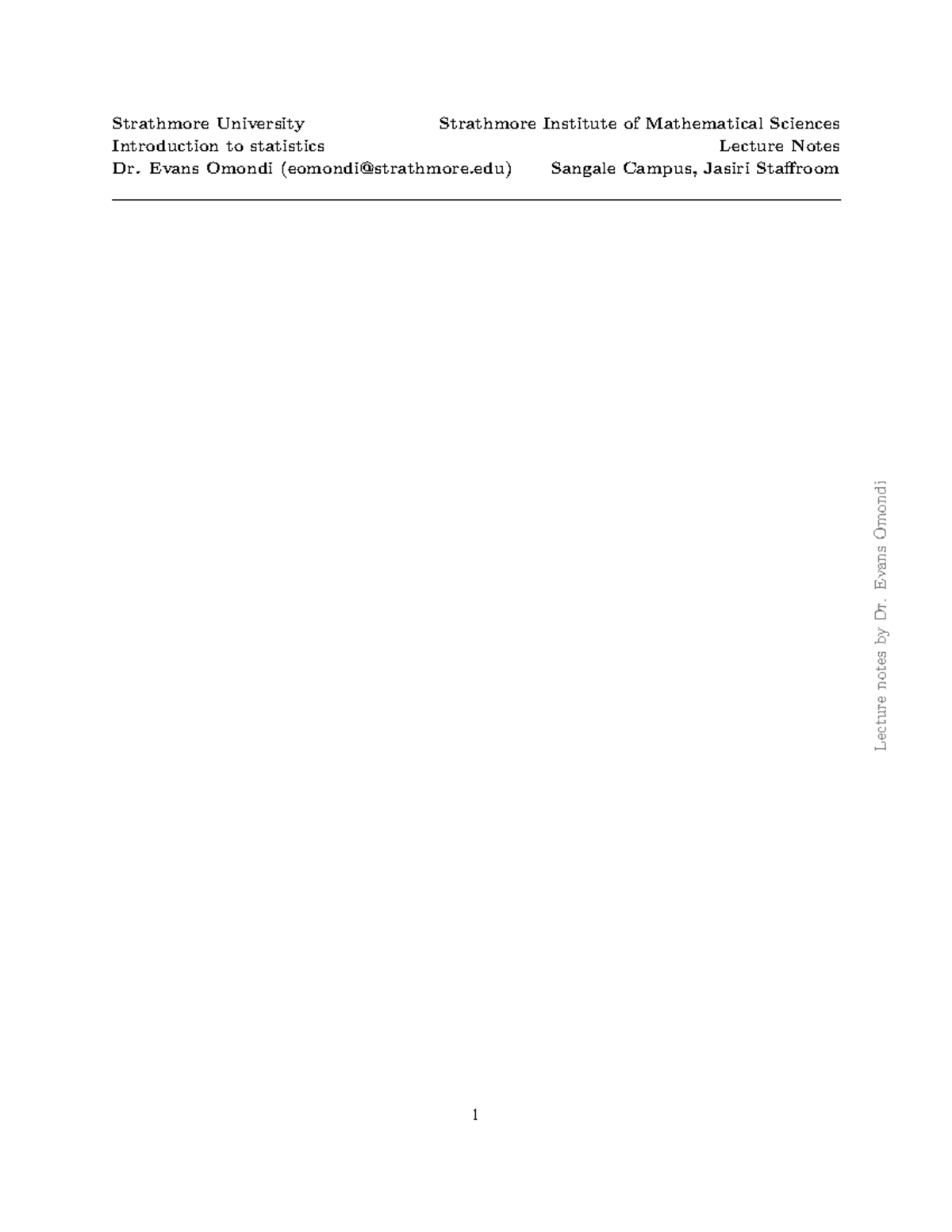 Lecture Notes: Methods of Data Collection & Presentation (STAT 101 ...