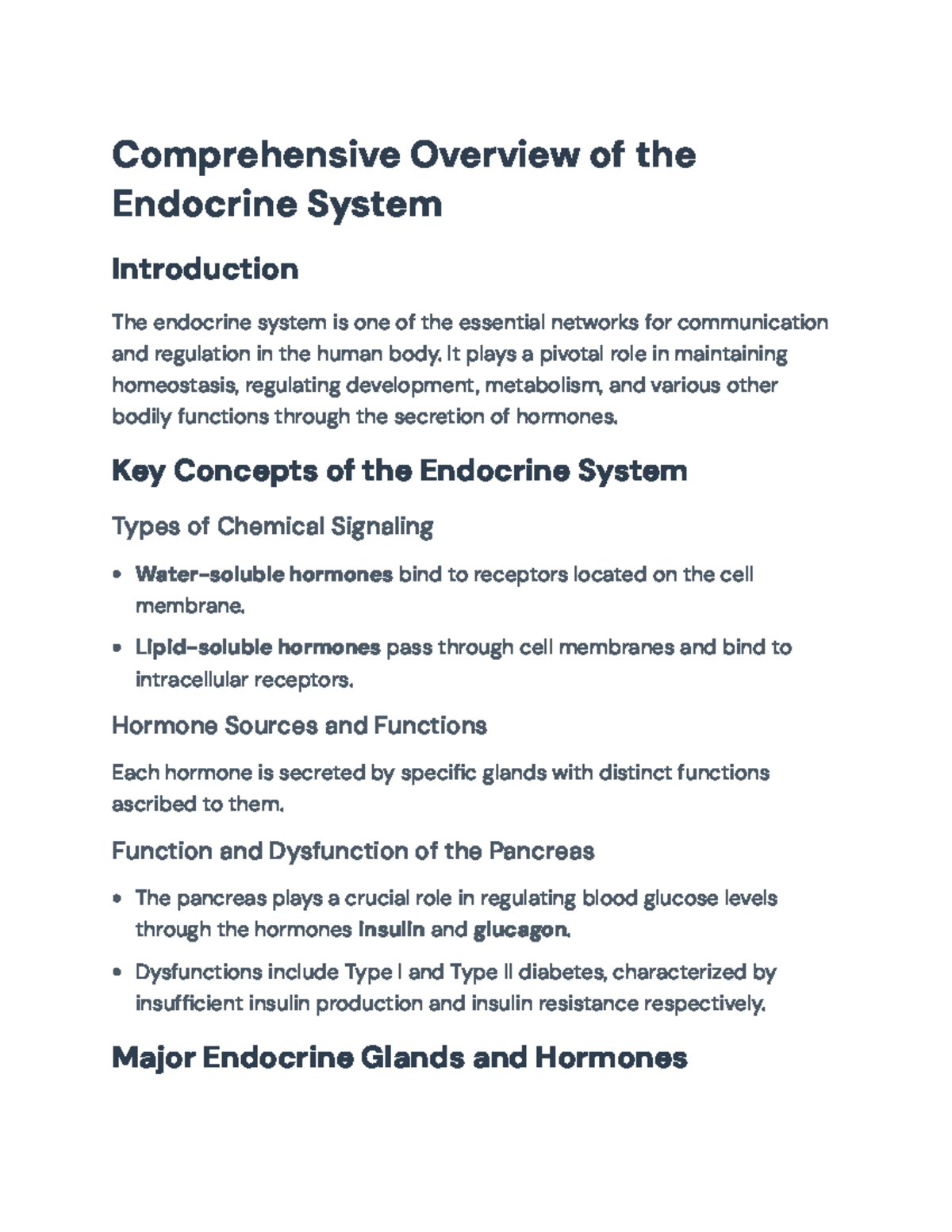 Comprehensive Overview of the Endocrine System - Biology 101 Notes ...