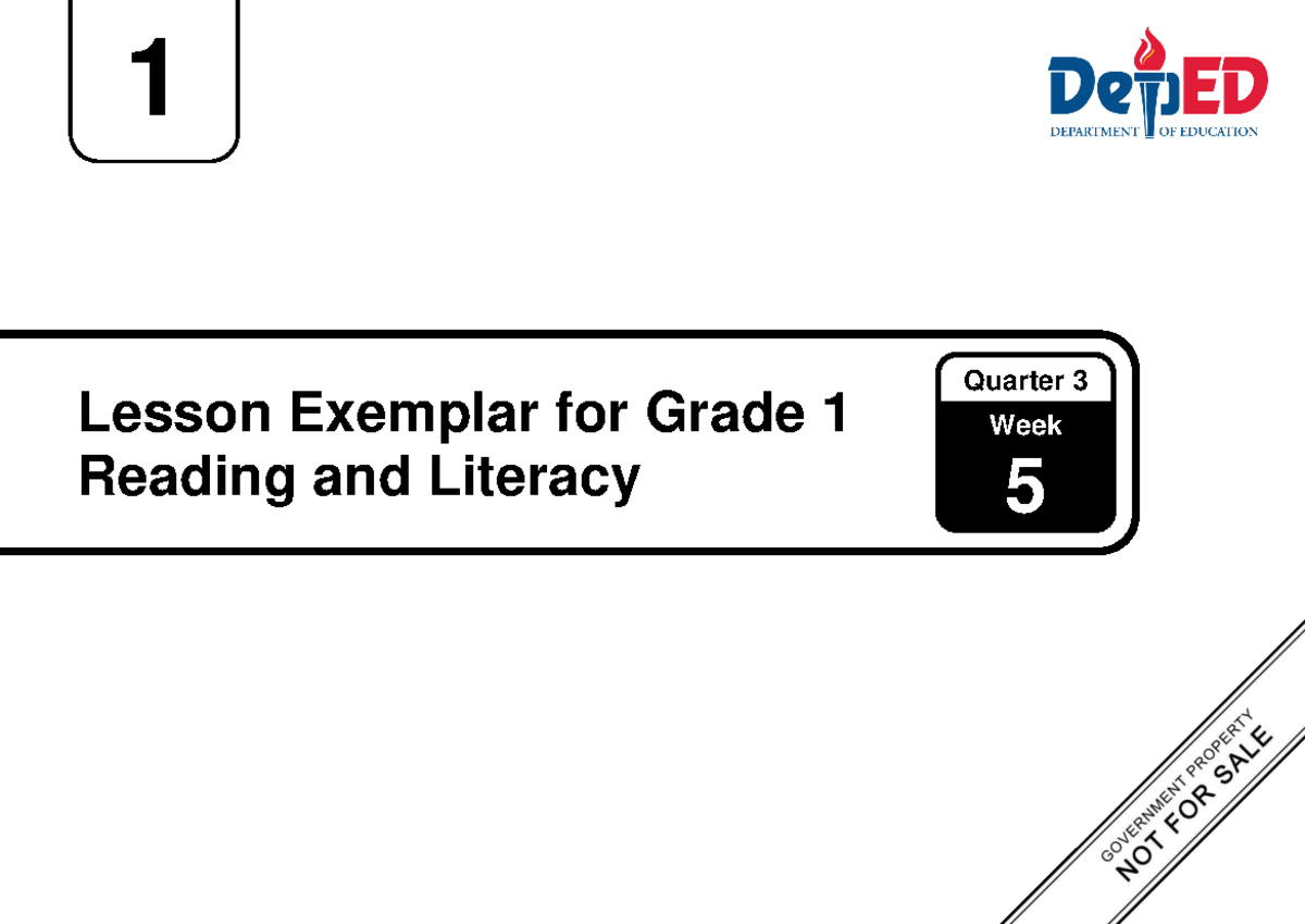 Grade 1 Reading & Literacy Lesson Exemplar - Q3 W5 - Studocu