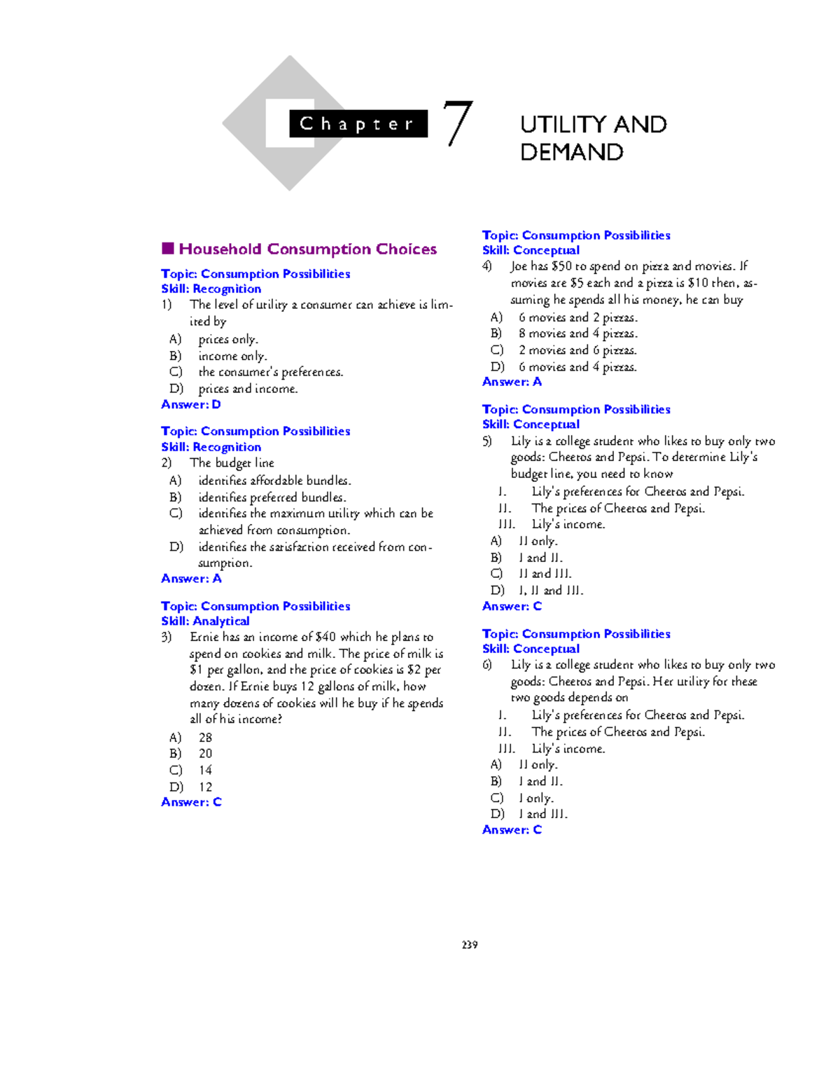 Chapter 7: Utility and Demand Analysis in Consumer Choices - Studocu
