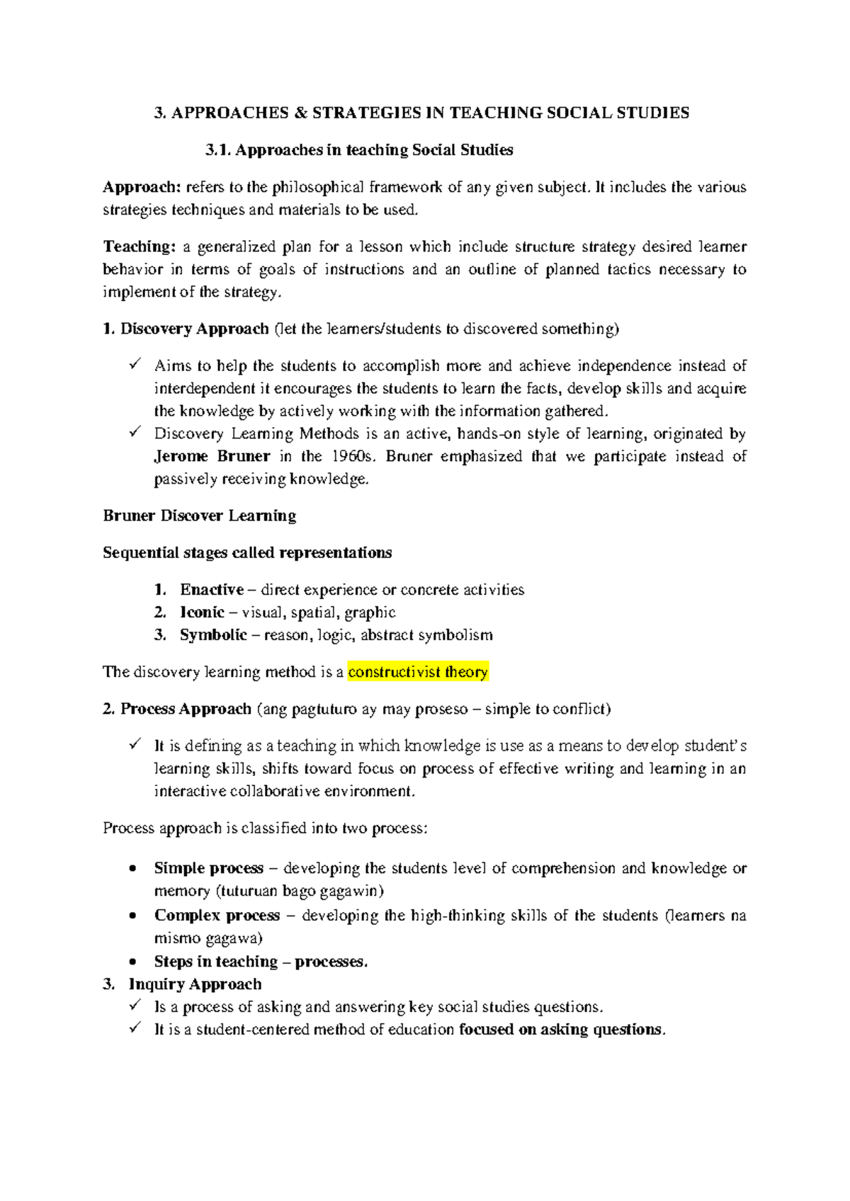 Teaching Strategies and Approaches in Social Studies (EDU 203) - Studocu