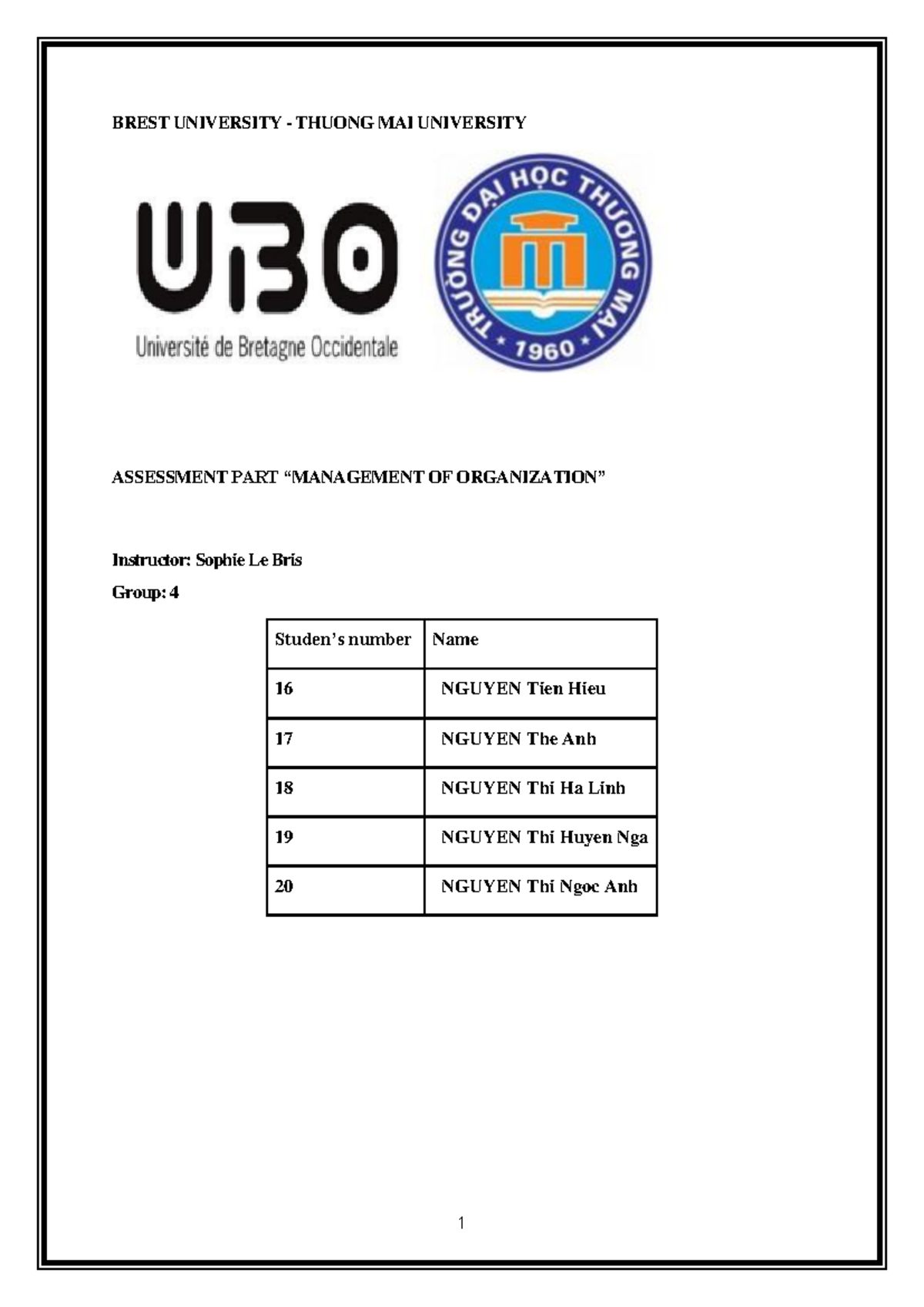 Group 4 - Management of Organization: Teamwork & Dynamics Guide - Studocu