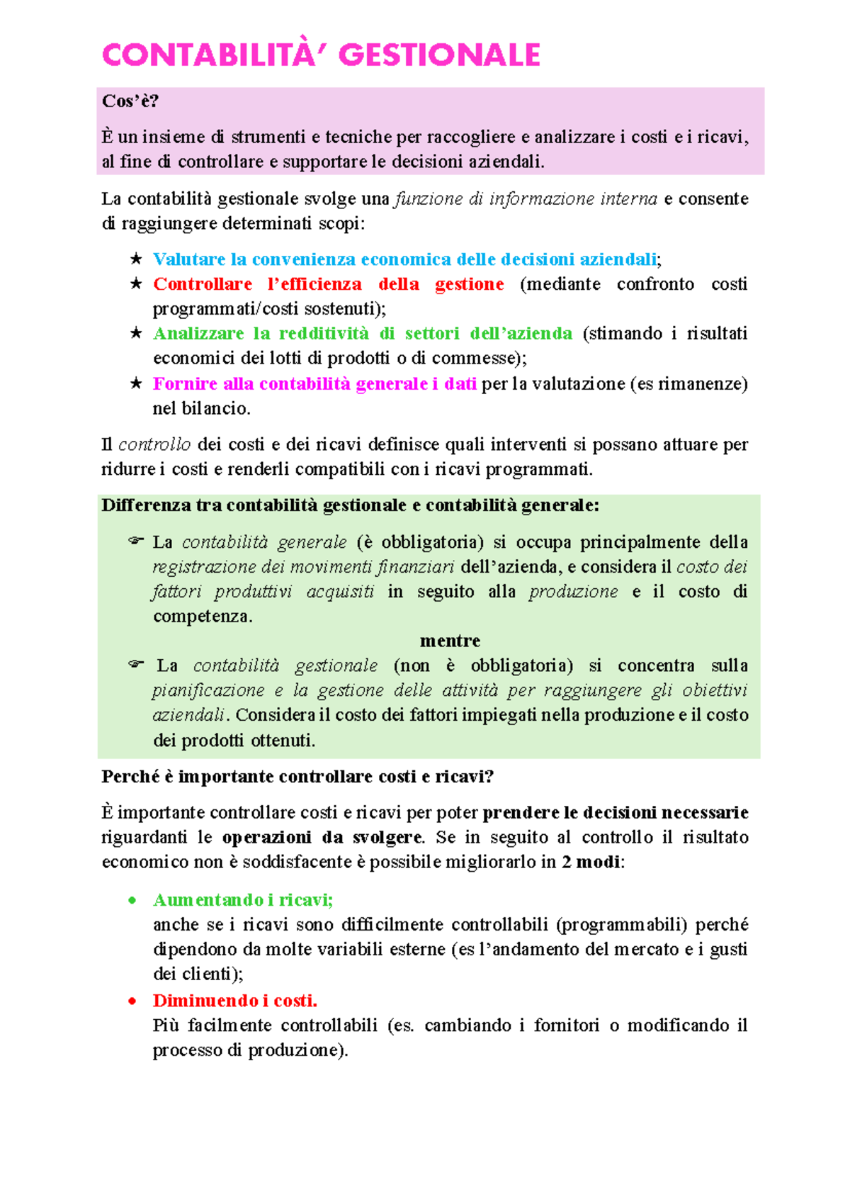Contabilità Gestionale: Strumenti e Tecniche per il Controllo dei Costi ...