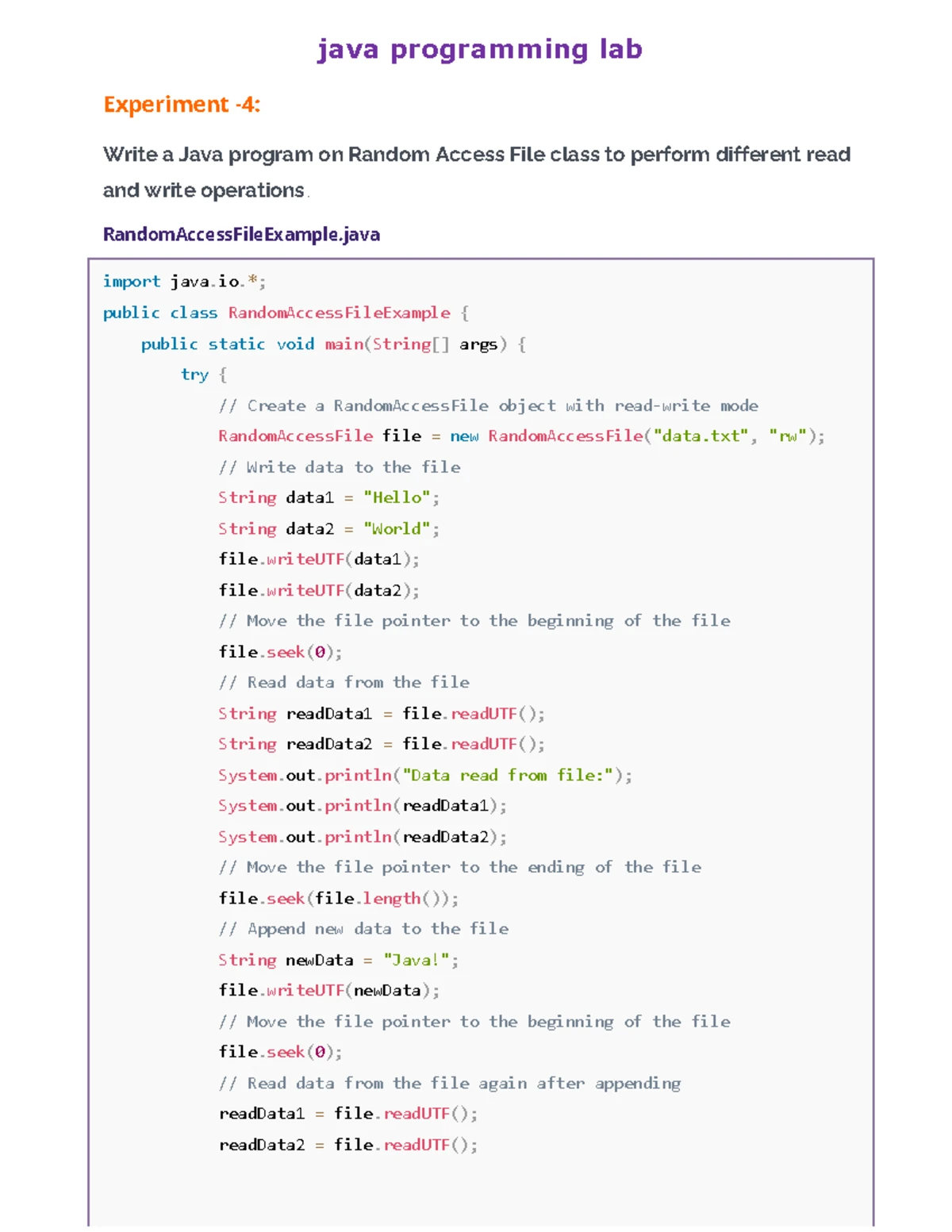 Java Program-7: CRUD Operations on Student Table Using JDBC - Studocu