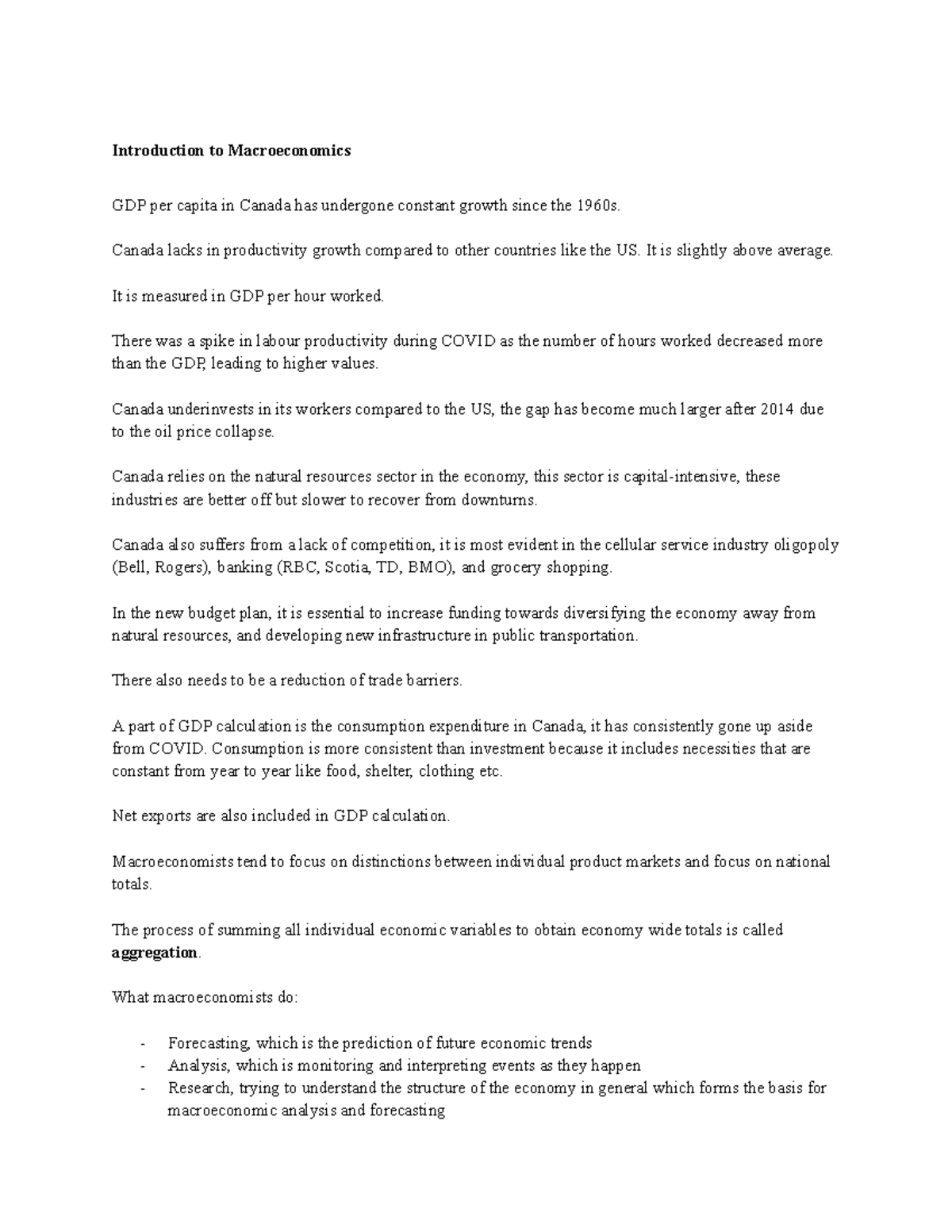EC290 Lecture Notes: Economic Growth and Productivity Analysis - Studocu