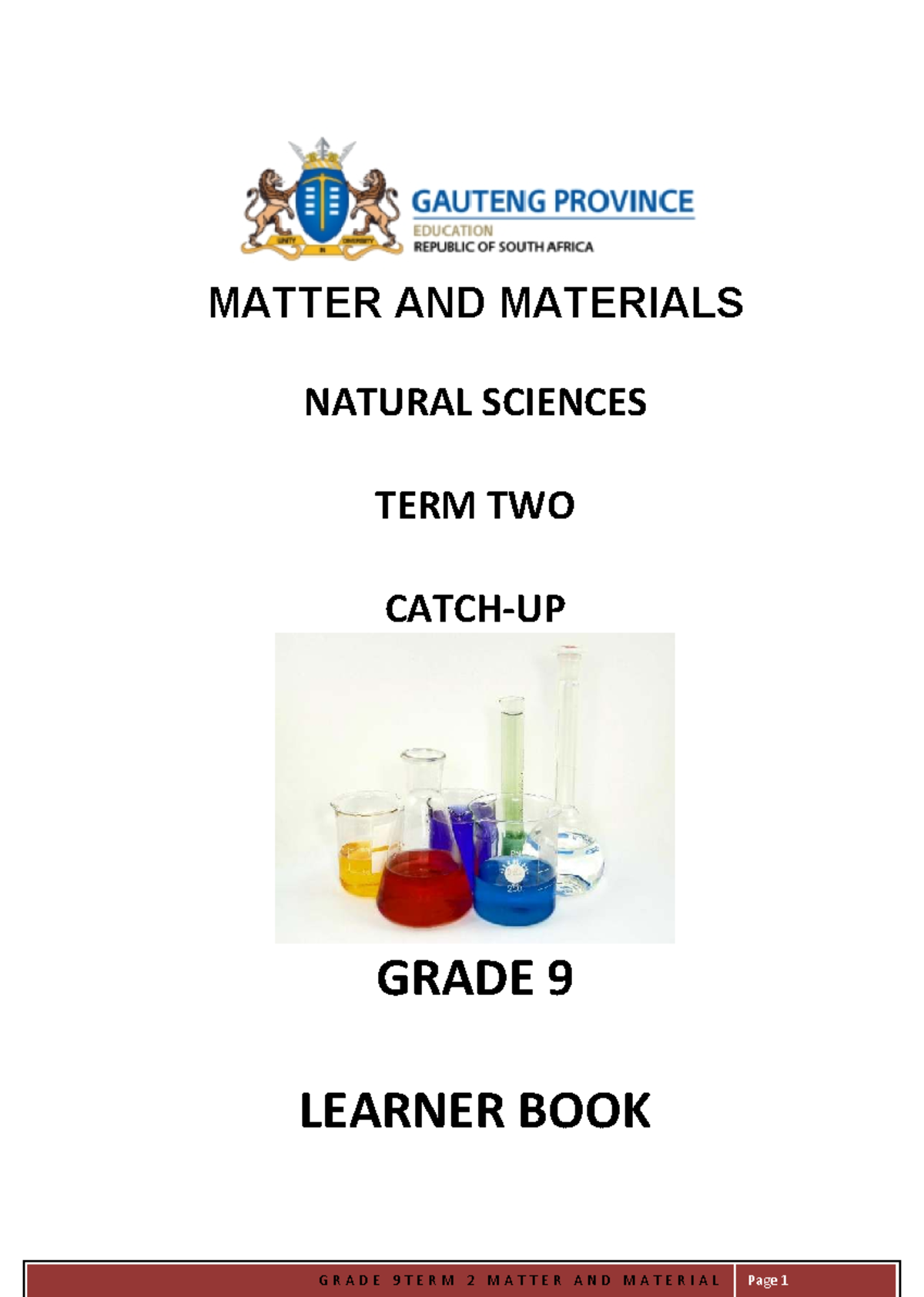 Grade 9 natural sciences term 2: Matter and materials learner book ...