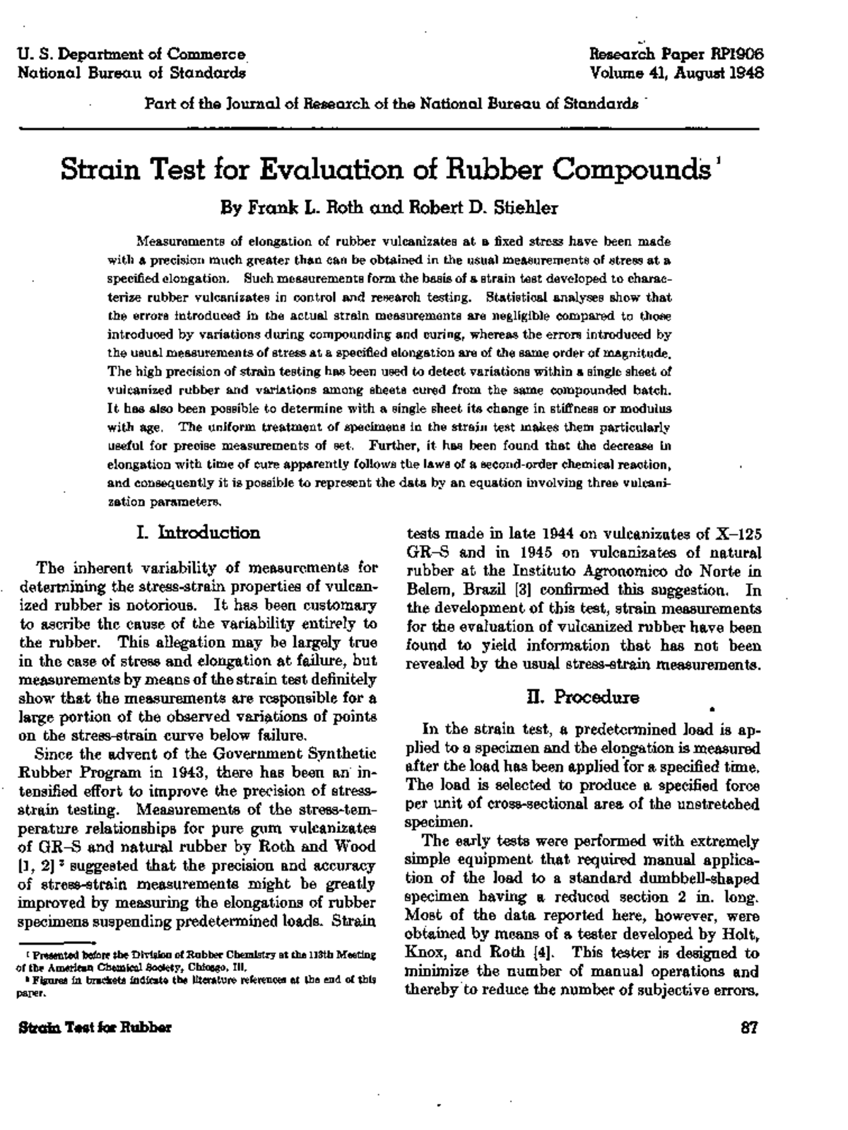 Strain Test for Rubber Compounds: Precision Measurements and Analysis ...