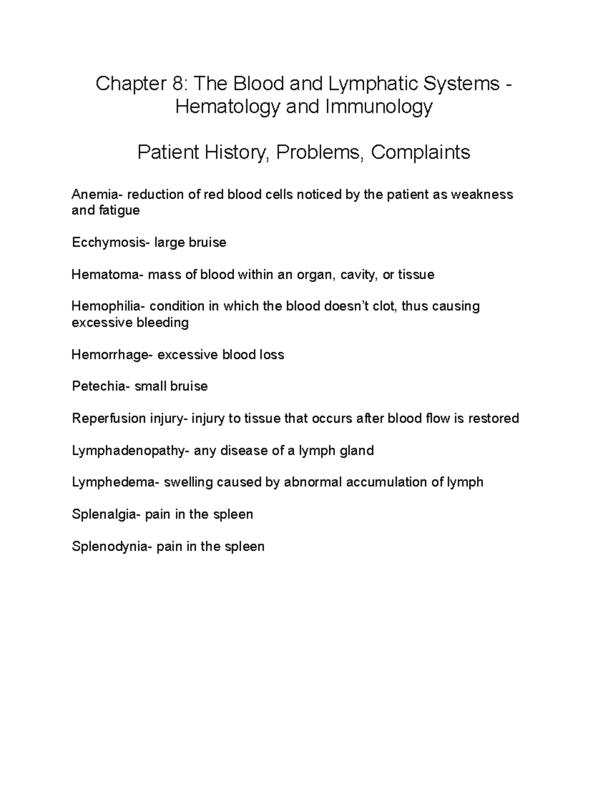 Chapter 8- The Blood and Lymphatic Systems - Hematology and Immunology ...
