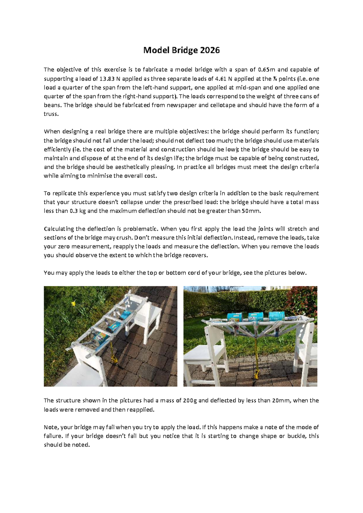 1E7 Model Bridge Design & Testing Guidelines 2026 - Studocu
