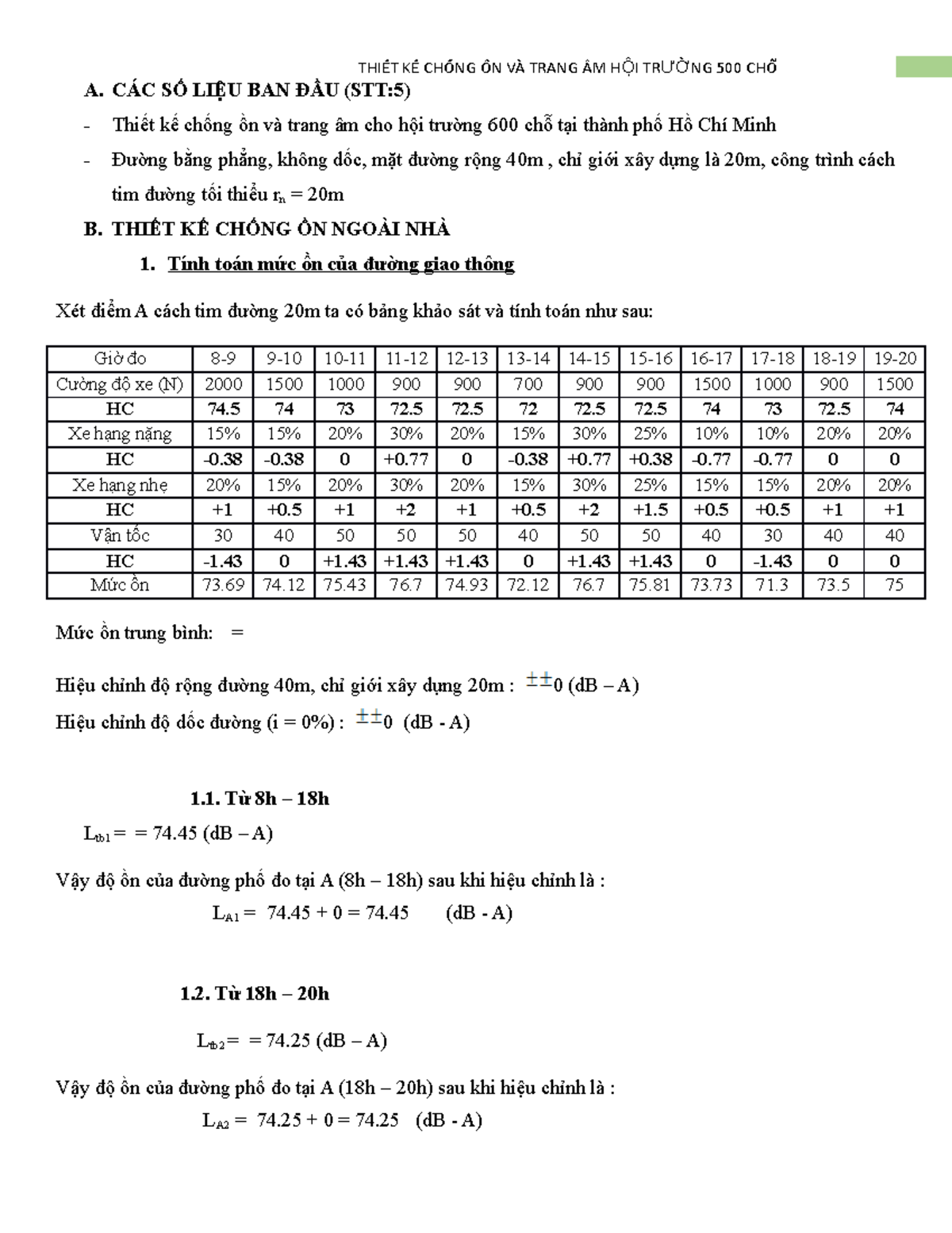 Thiết Kế Chống Ồn và Trang Âm - Hội Trường 600 Chỗ HCM - Studocu