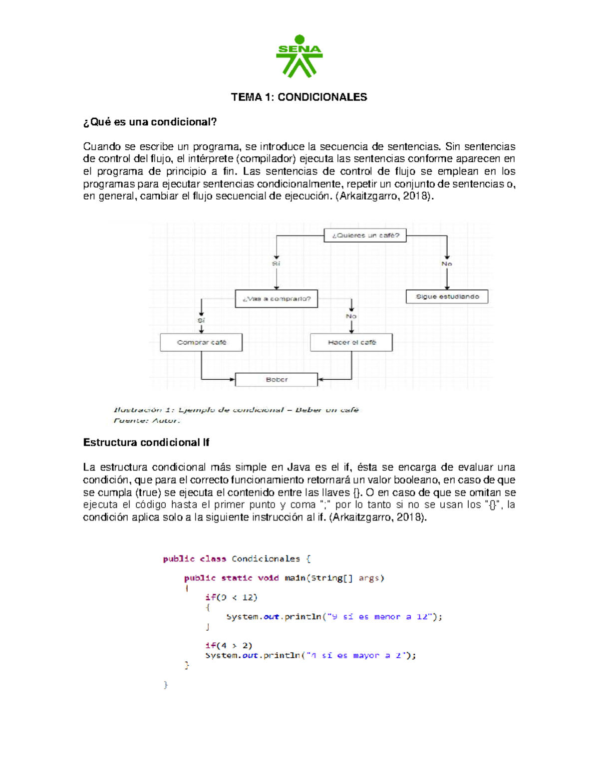 TEMA 1: CONDICIONALES Y ESTRUCTURAS DE CONTROL EN JAVA - Studocu