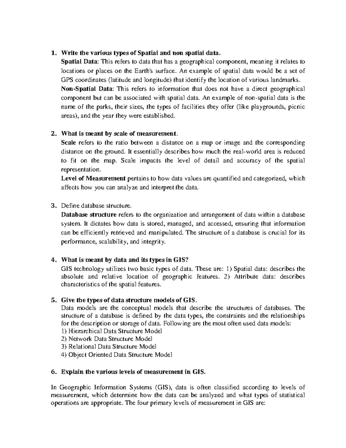 GIS 12: Types of Spatial & Non-Spatial Data and Measurement Levels ...