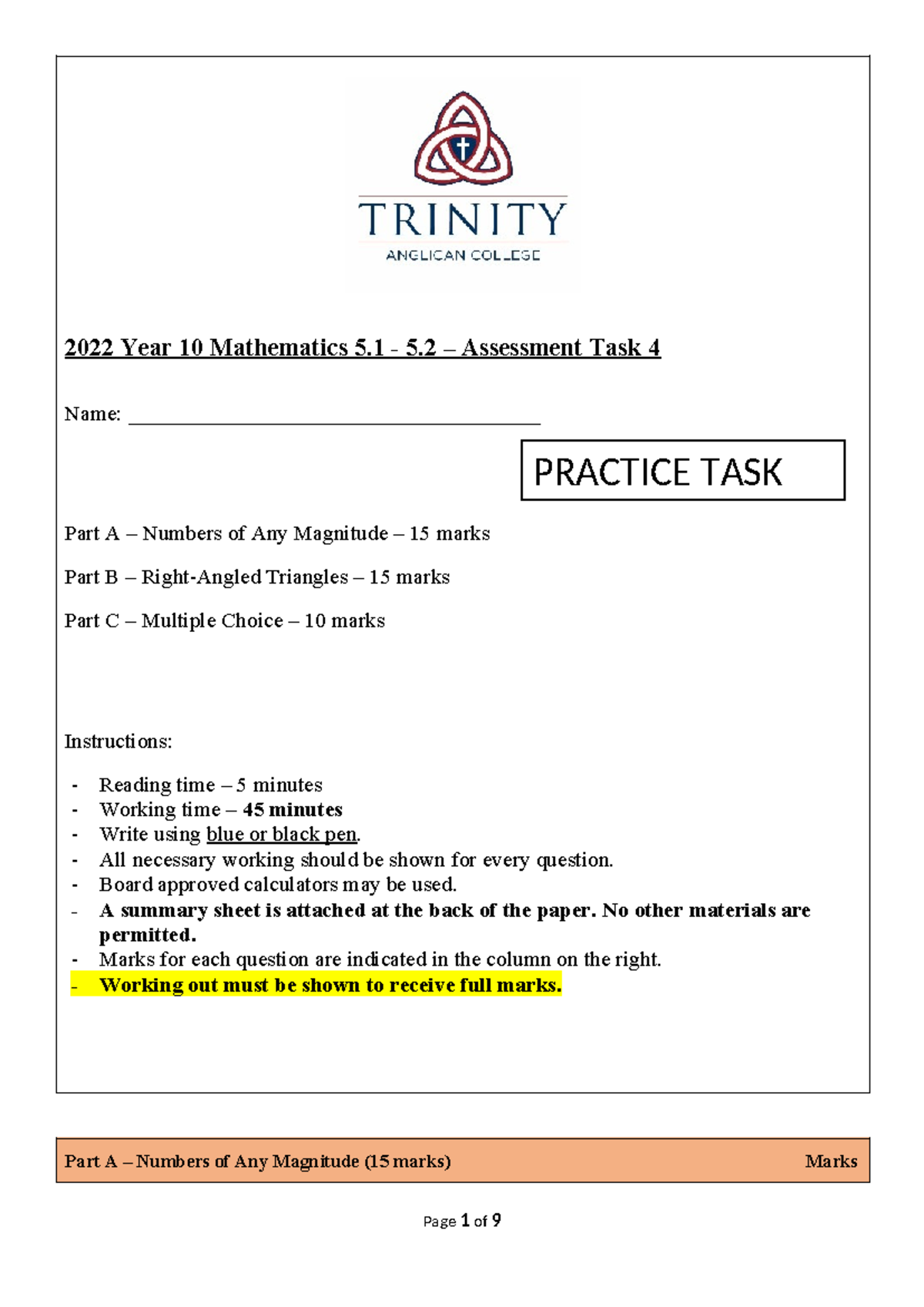 10 5.1-5.2 Mathematics - RO - Practice Assessment 4 - 2022 - 2022 Year ...