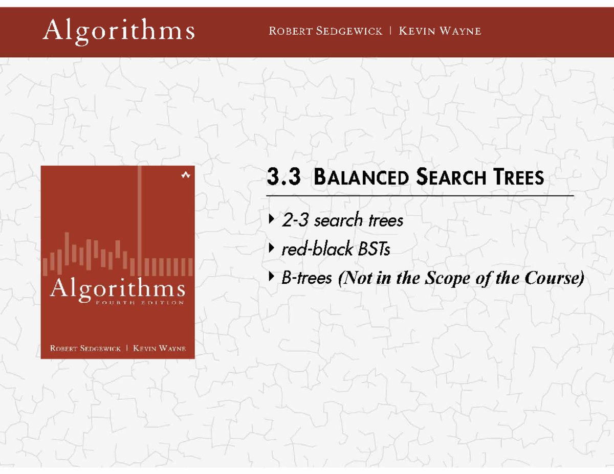 3.3 Balanced Search Trees - Algorithms ROBERT SEDGE WICK I KEVIN WAYNE ...