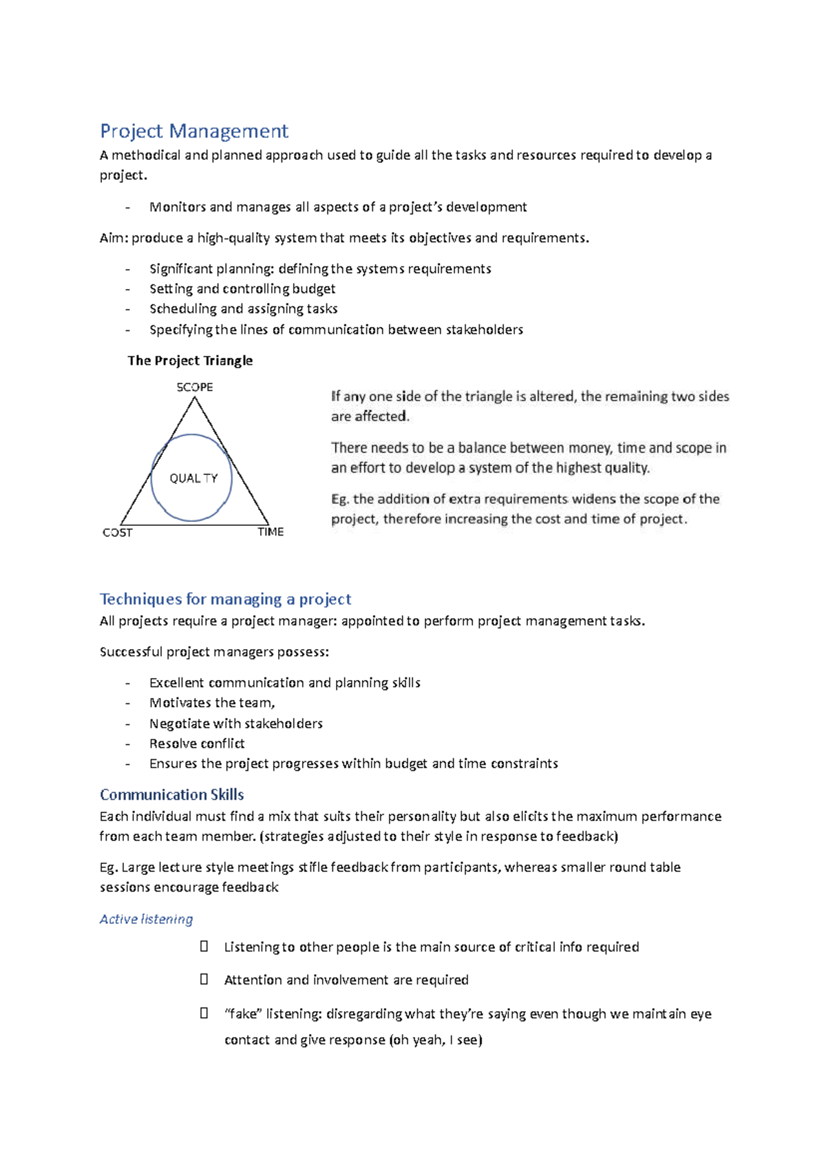 Project Management Techniques and Tools: Comprehensive Course Notes ...