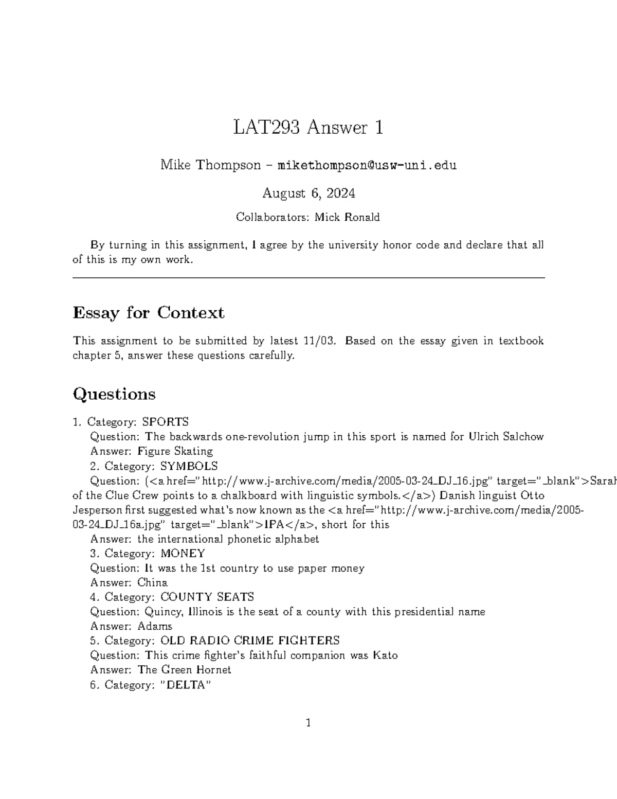 LAT293 Group Assignment 8: Quiz Questions and Answers - Studocu