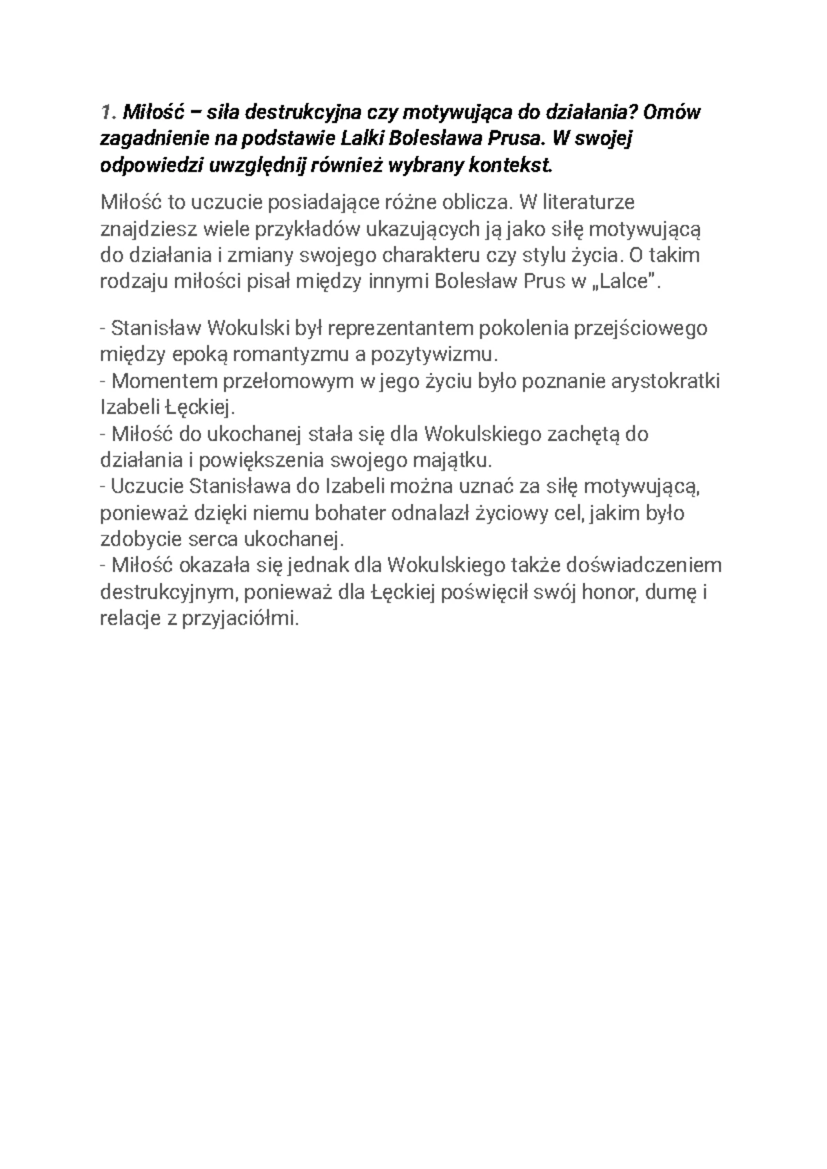 Młoda Polska - Sprawdzian z Wiedzy o Literaturze i Modernizmie - Studocu