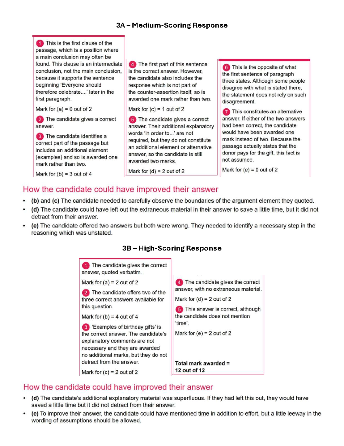 Q3 Example Responses Feedback: Thinking Skills (3A) - Studocu
