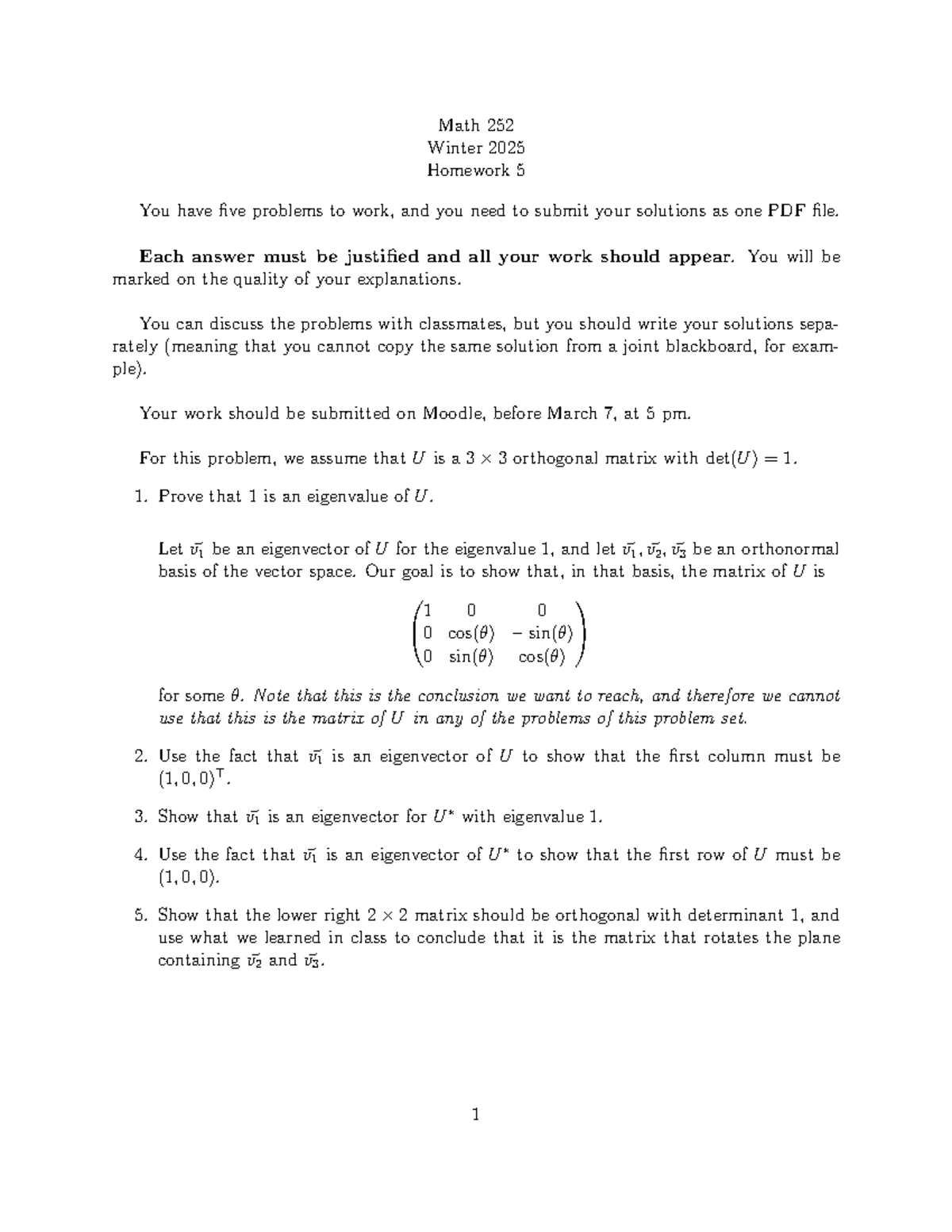 homework...............5 - Math 252 Winter 2025 Homework 5 You have ...