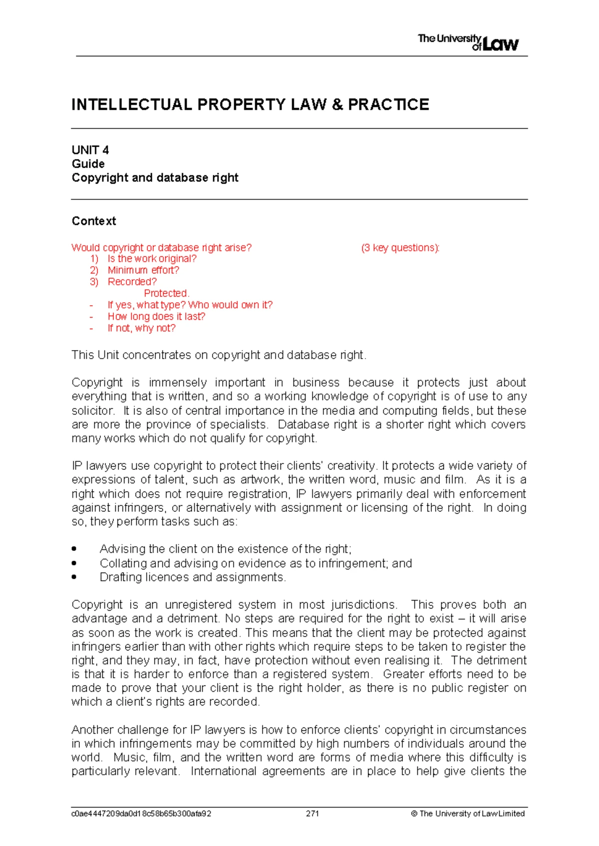 2021 ip ce01 specimen assessment - Intellectual Property Law and ...