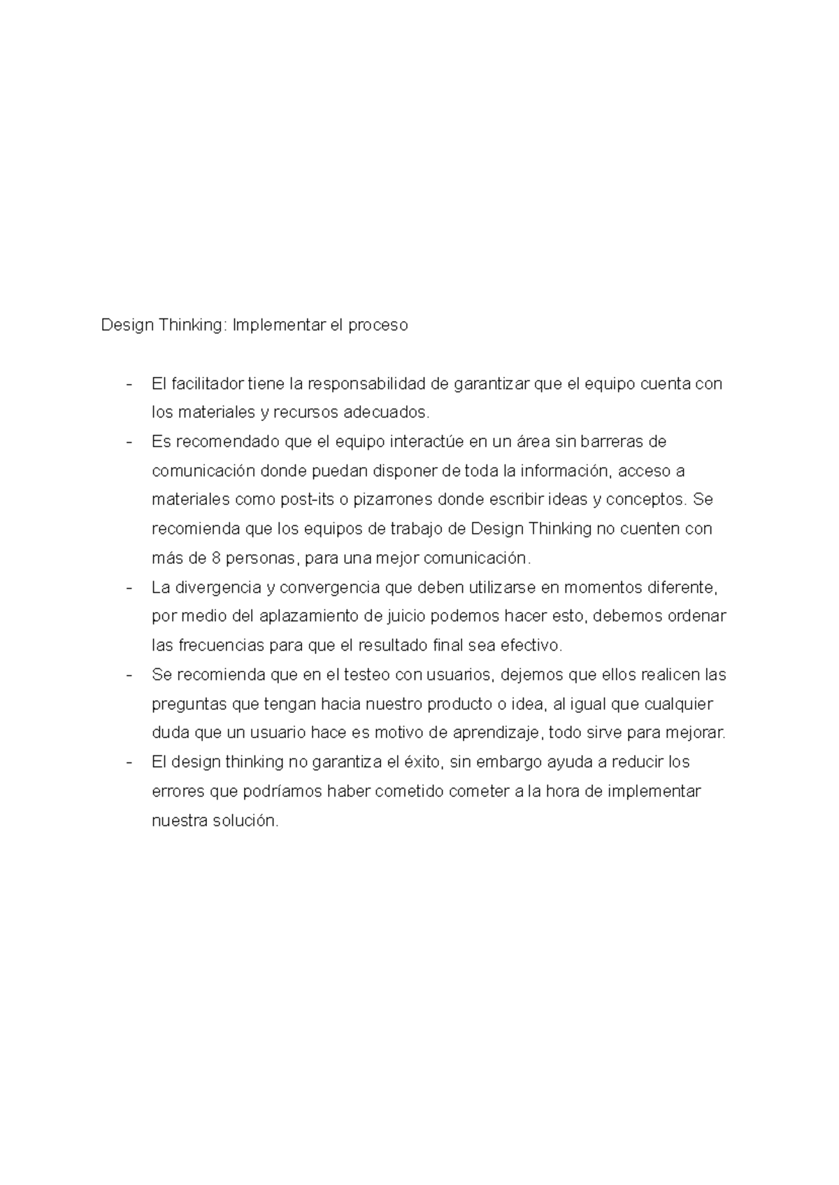 Apuntes - Design Thinking - Design Thinking: Implementar el proceso ...