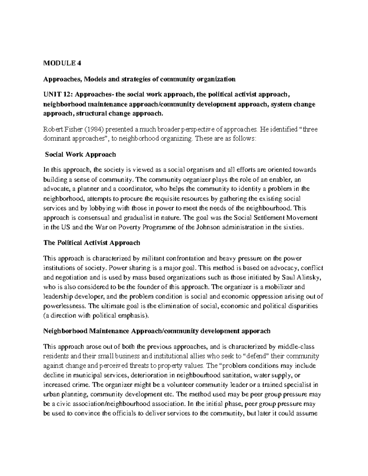 Module 4: Community Organization Approaches and Models (251 251121 ...