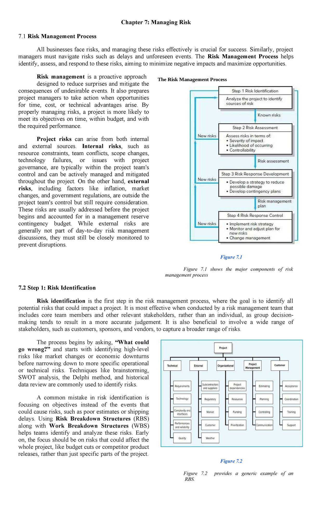 Chapter 7: Risk Management Process in OM 303 - Studocu
