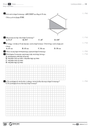 Geometria Przestrzenna Sprawdzian Klasa 8 3 Liceum